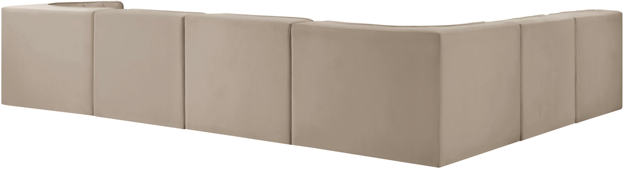 Rummi - Velvet Performance Fabric Upholstered 6 Piece Modular Sectional
