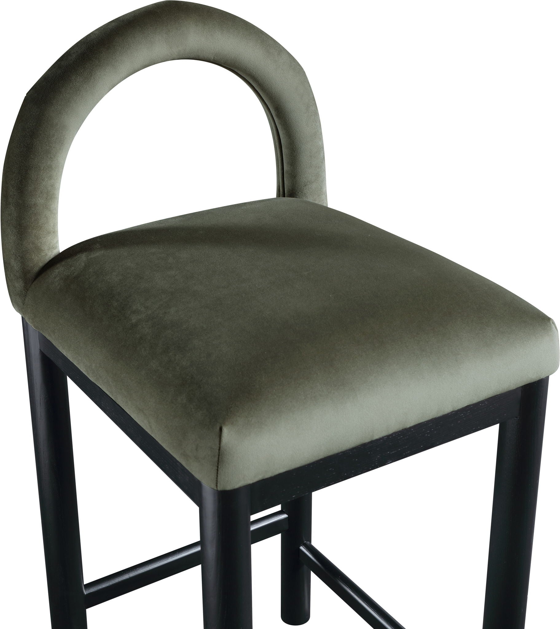 Conrad - Velvet Counter Stool With Black Legs