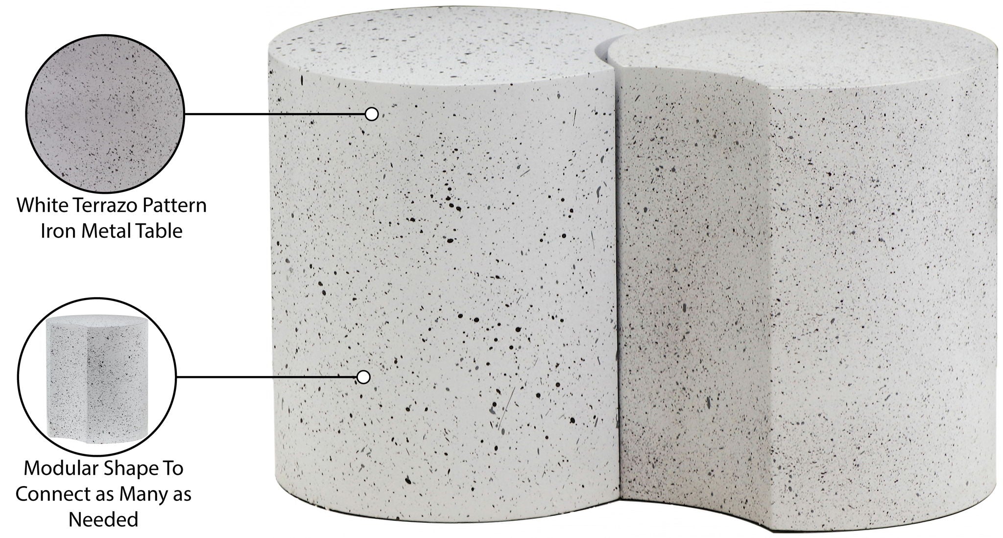 Dimple - End Table - Terazzo Finish