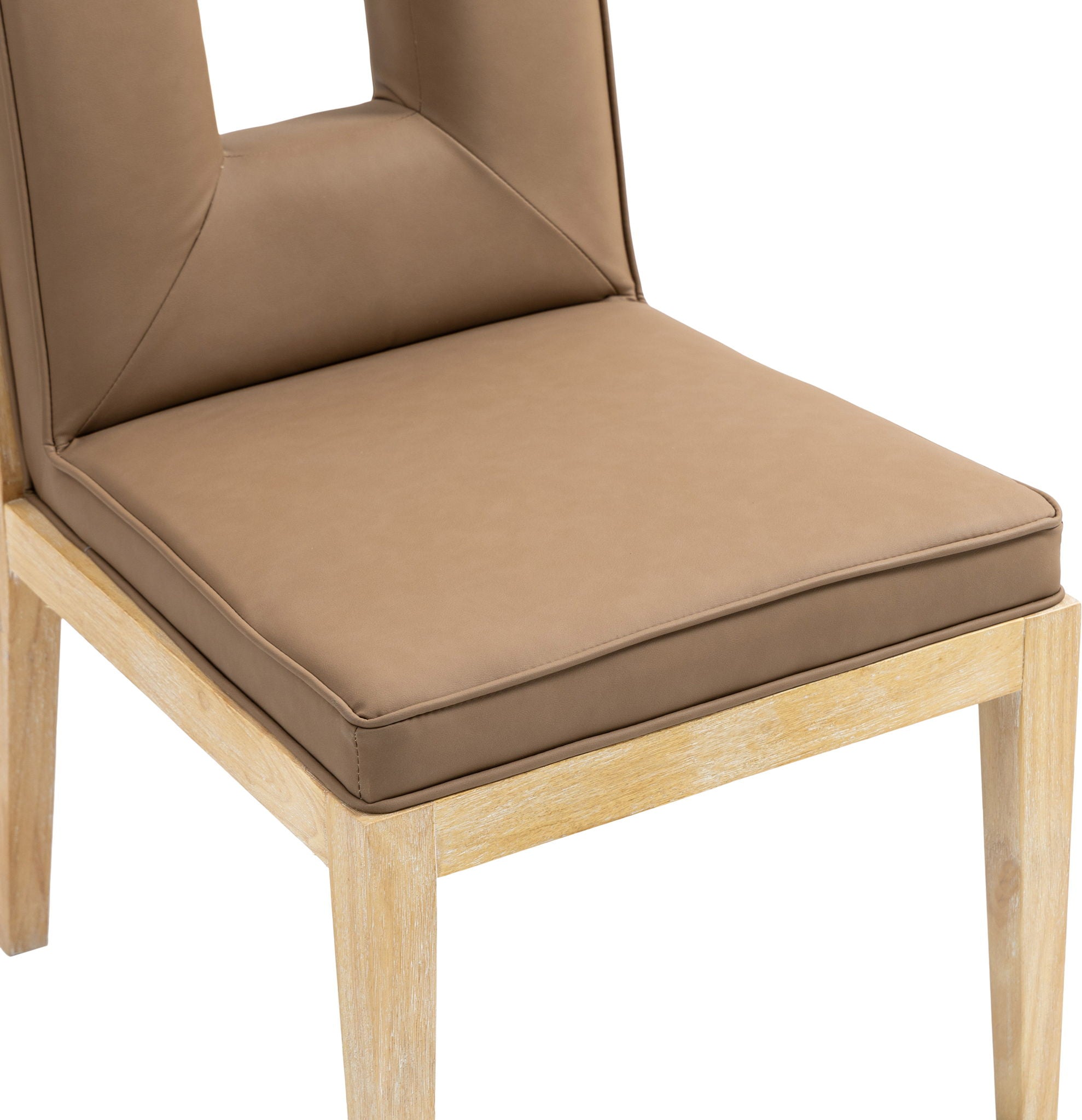 Gwendolyn - Faux Leather Dining Side Chair With Natural Frame (Set of 2)