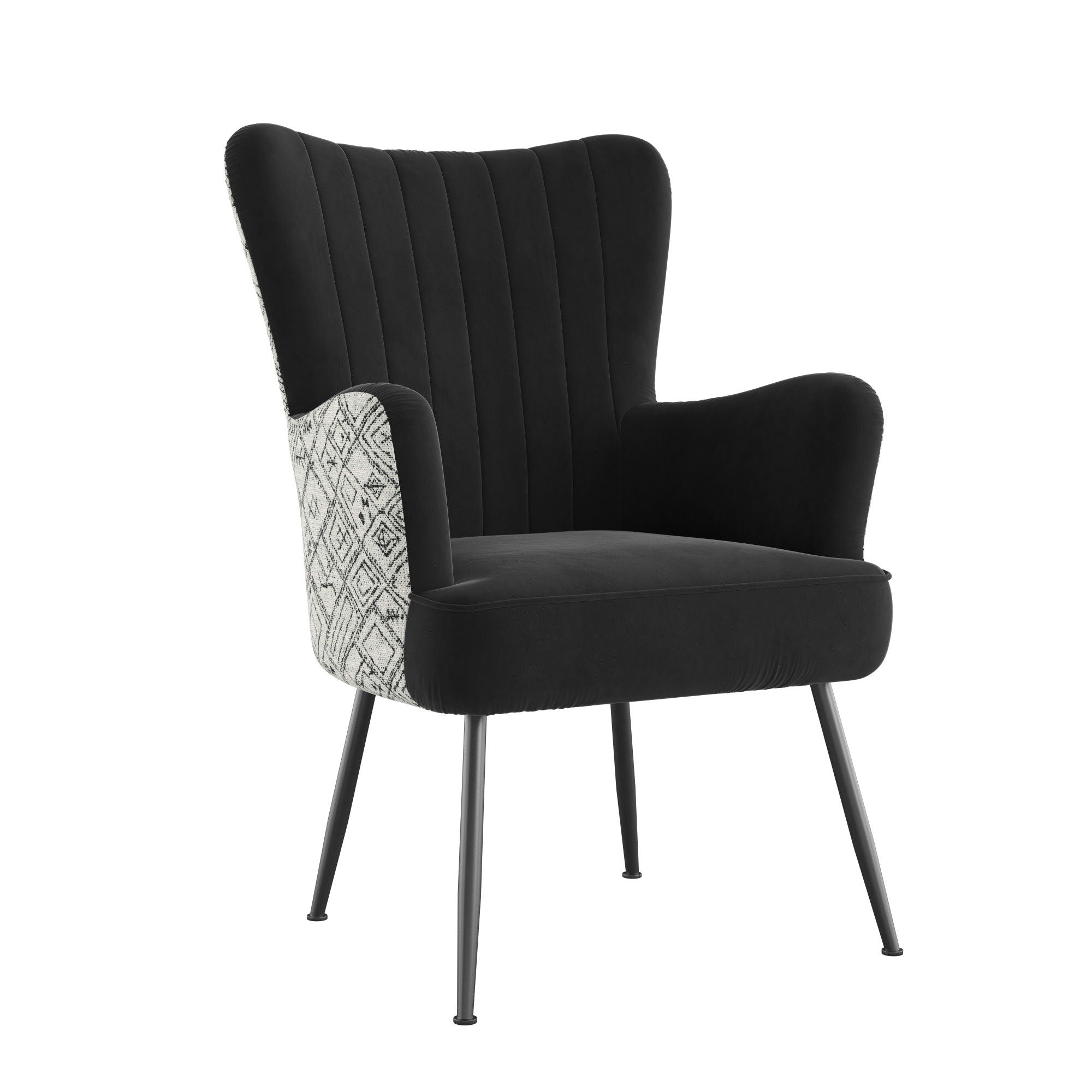Accent Chair With Unique Print Fabric