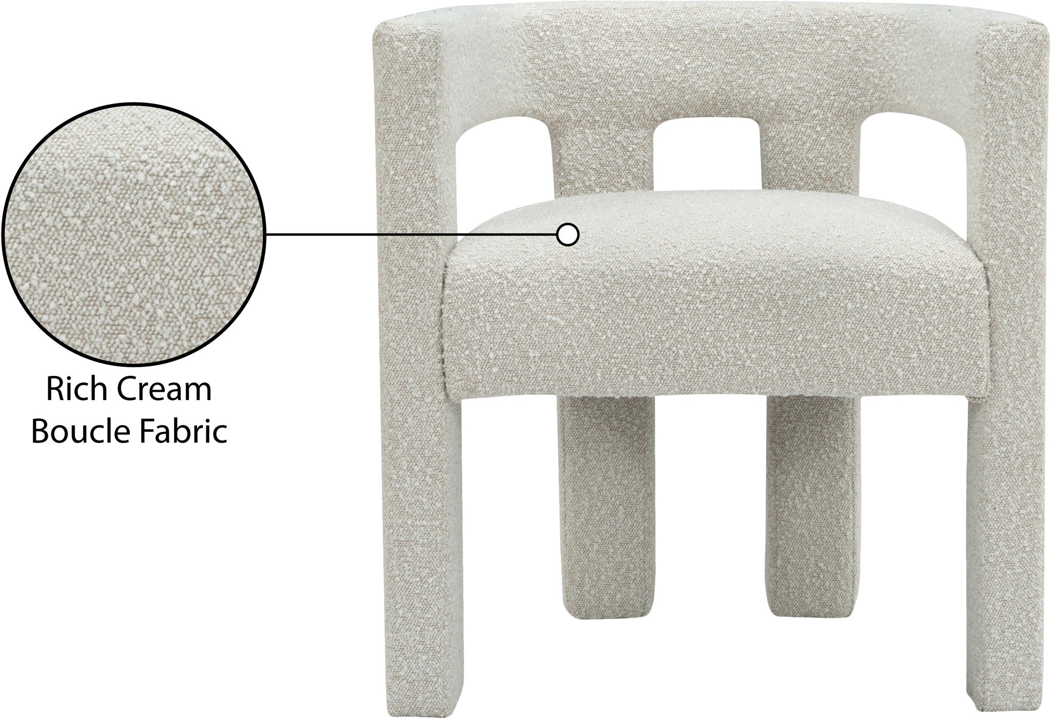 Athena - Boucle Fabric Dining Chair