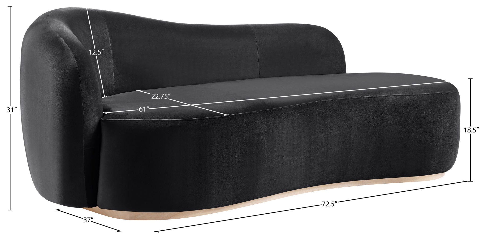 Gustavo - Velvet Upholstered Chaise