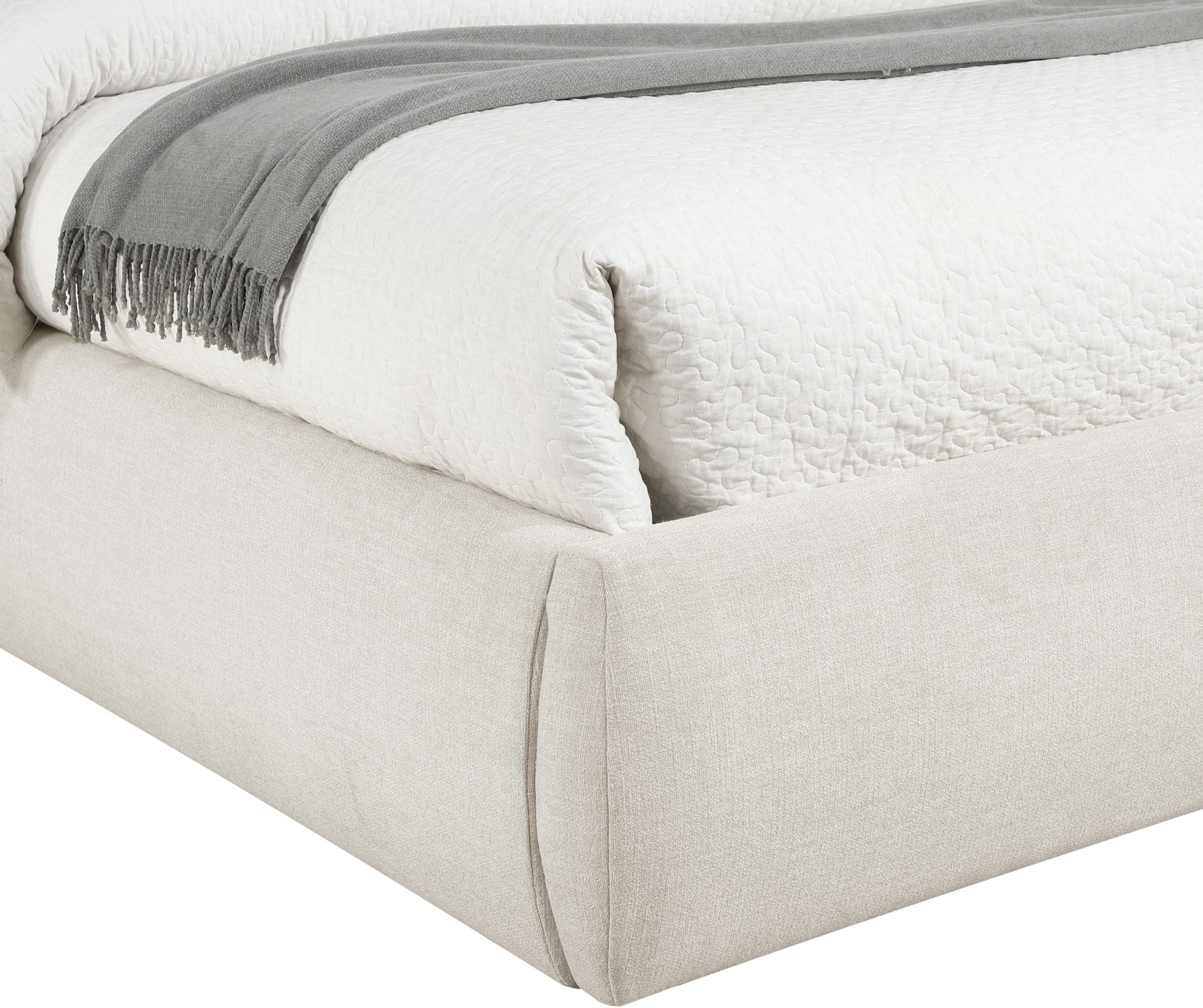 Adam - Linen Fabric Bed With 52" Headboard