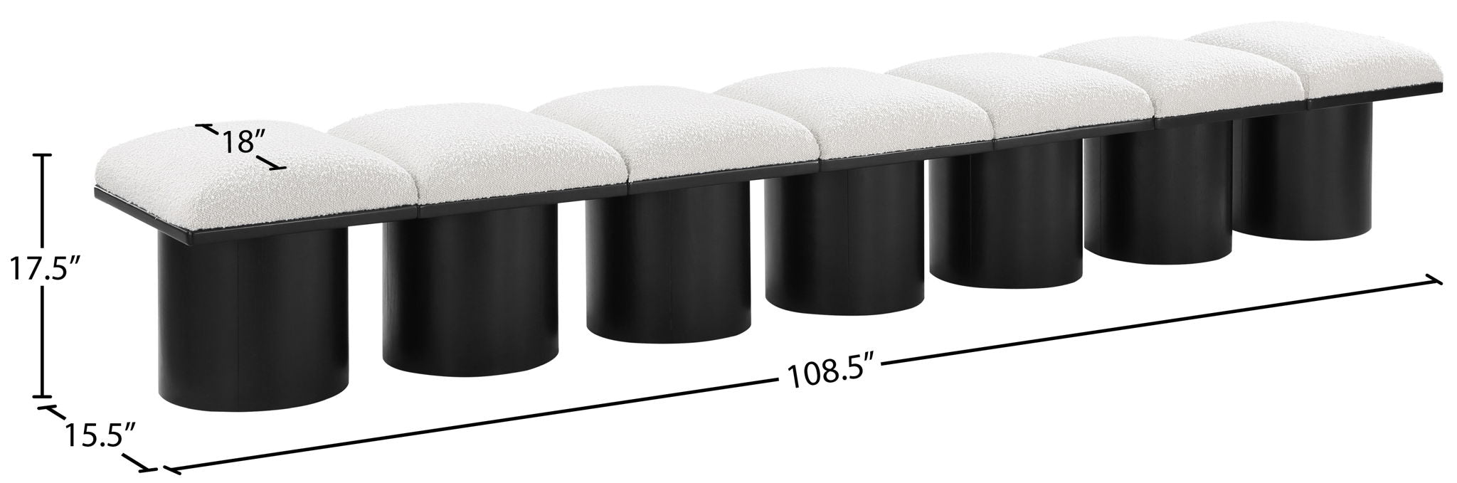 Pavilion - 7 Piece Modular Bench With Black Base