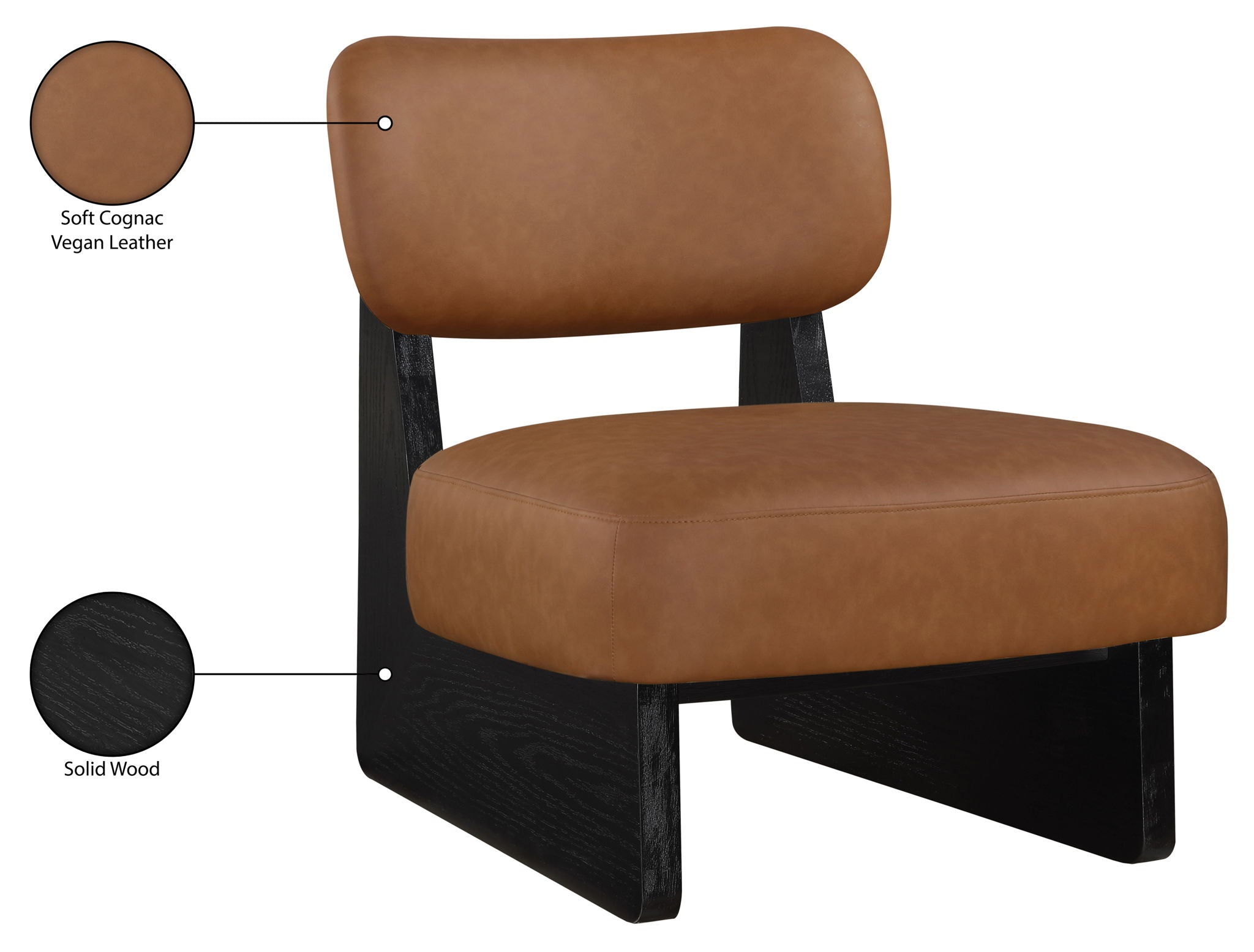 Vetra - Vegan Leather Upholstered Accent Chair With Black Base