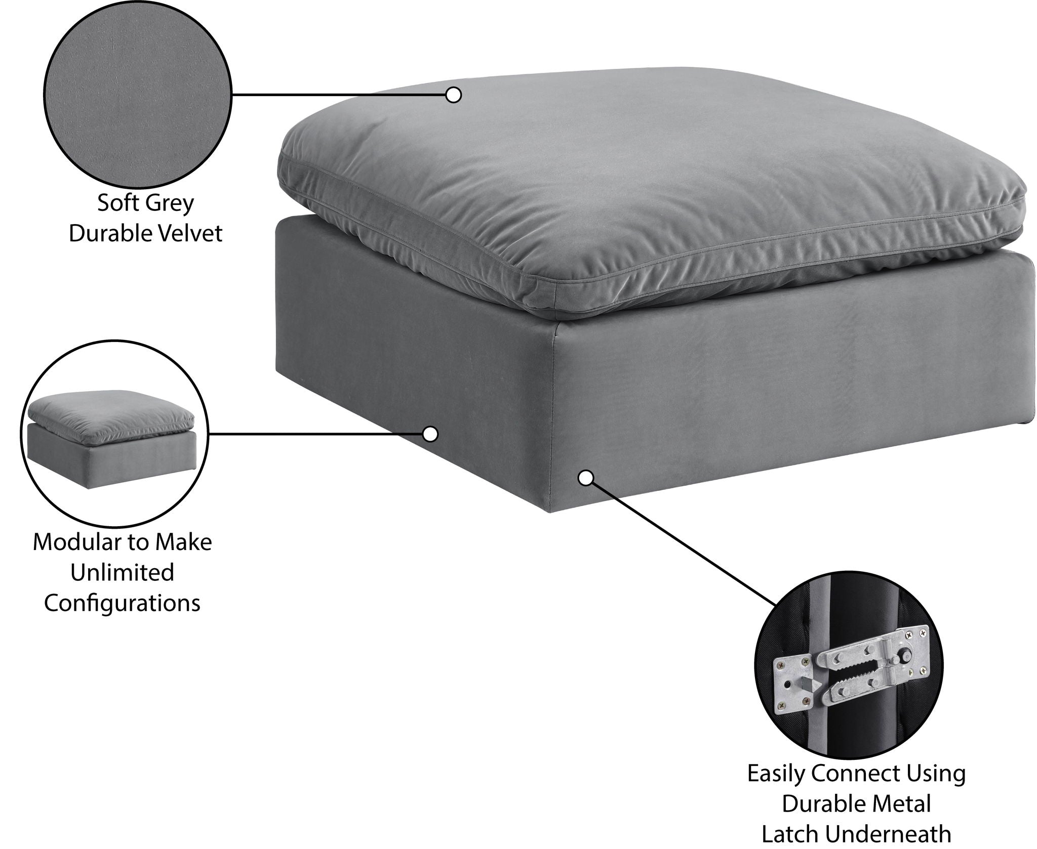 Comfy - Velvet Ottoman