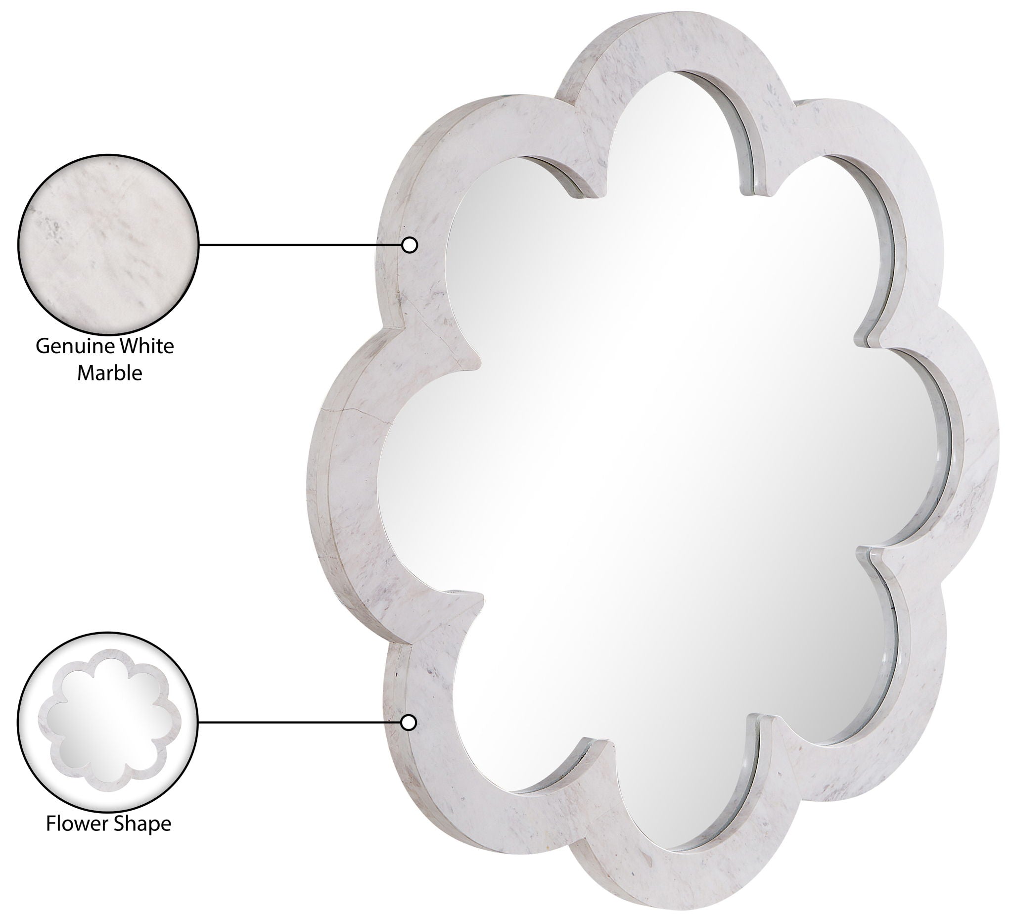 Vicenza - Genuine Marble Frame Mirror