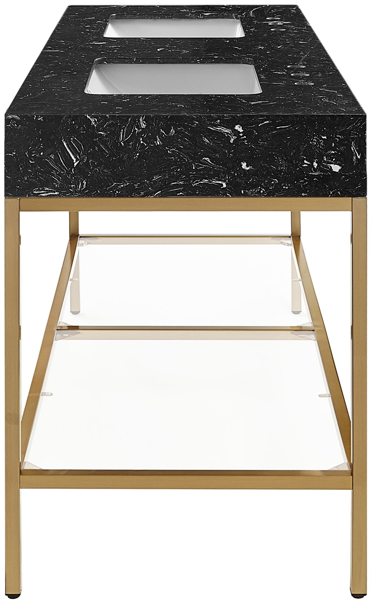 Marmo - Engineered Marble Bathroom Vanity With Gold Base