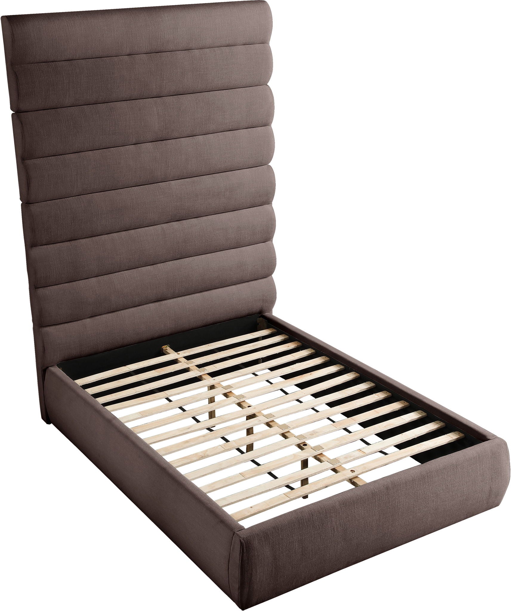 Adam - Linen Fabric Bed With 89" Headboard