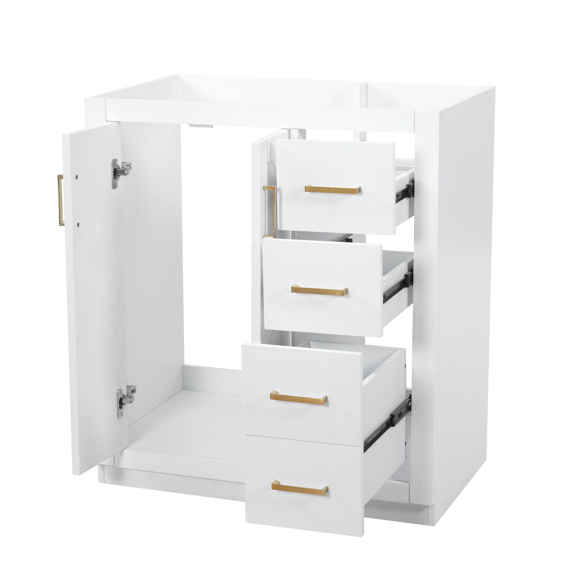 Retro Style Bathroom Vanity With 3 Drawers & Soft-Closing Doors