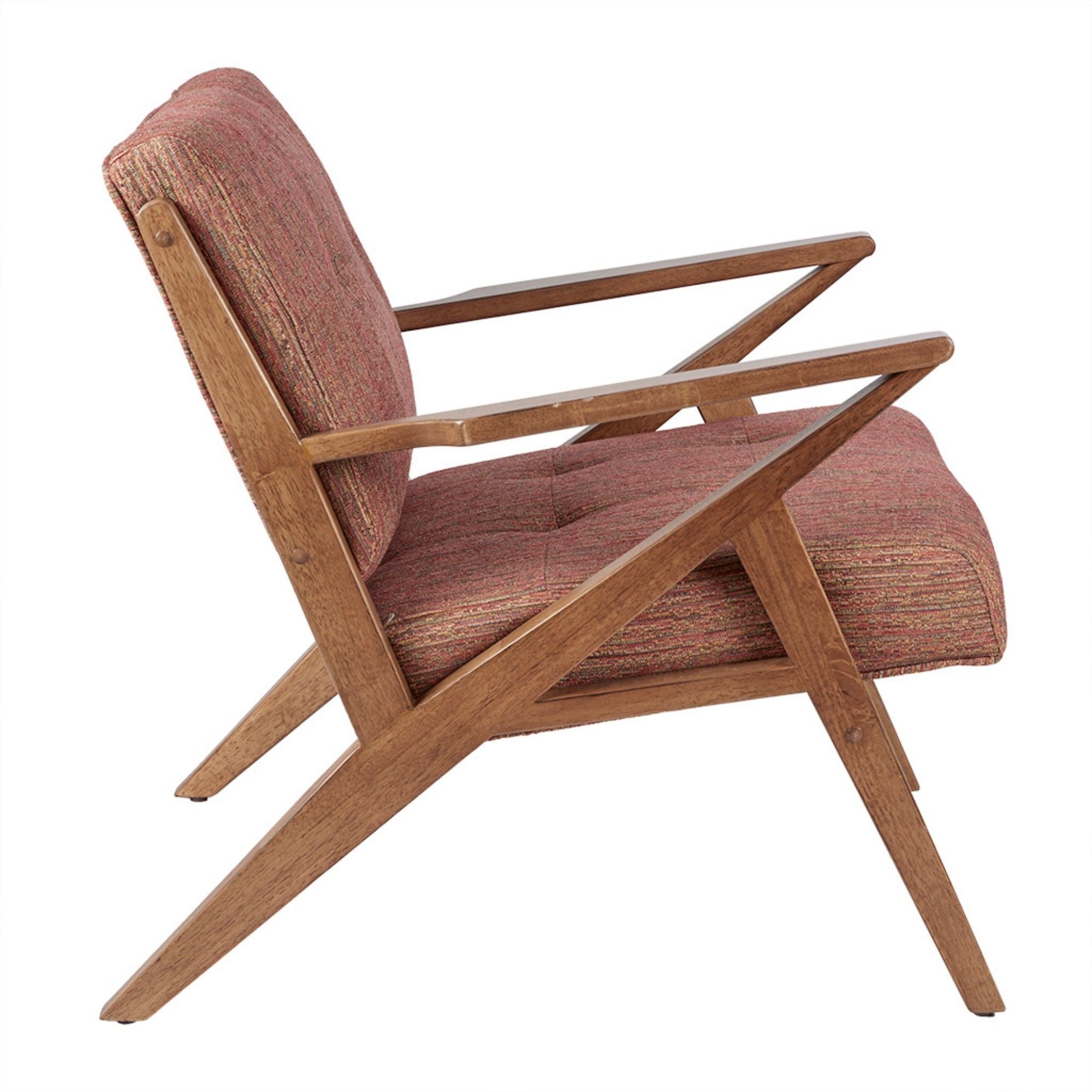 Lounge Chair With Tufted Upholstery And Solid Frame