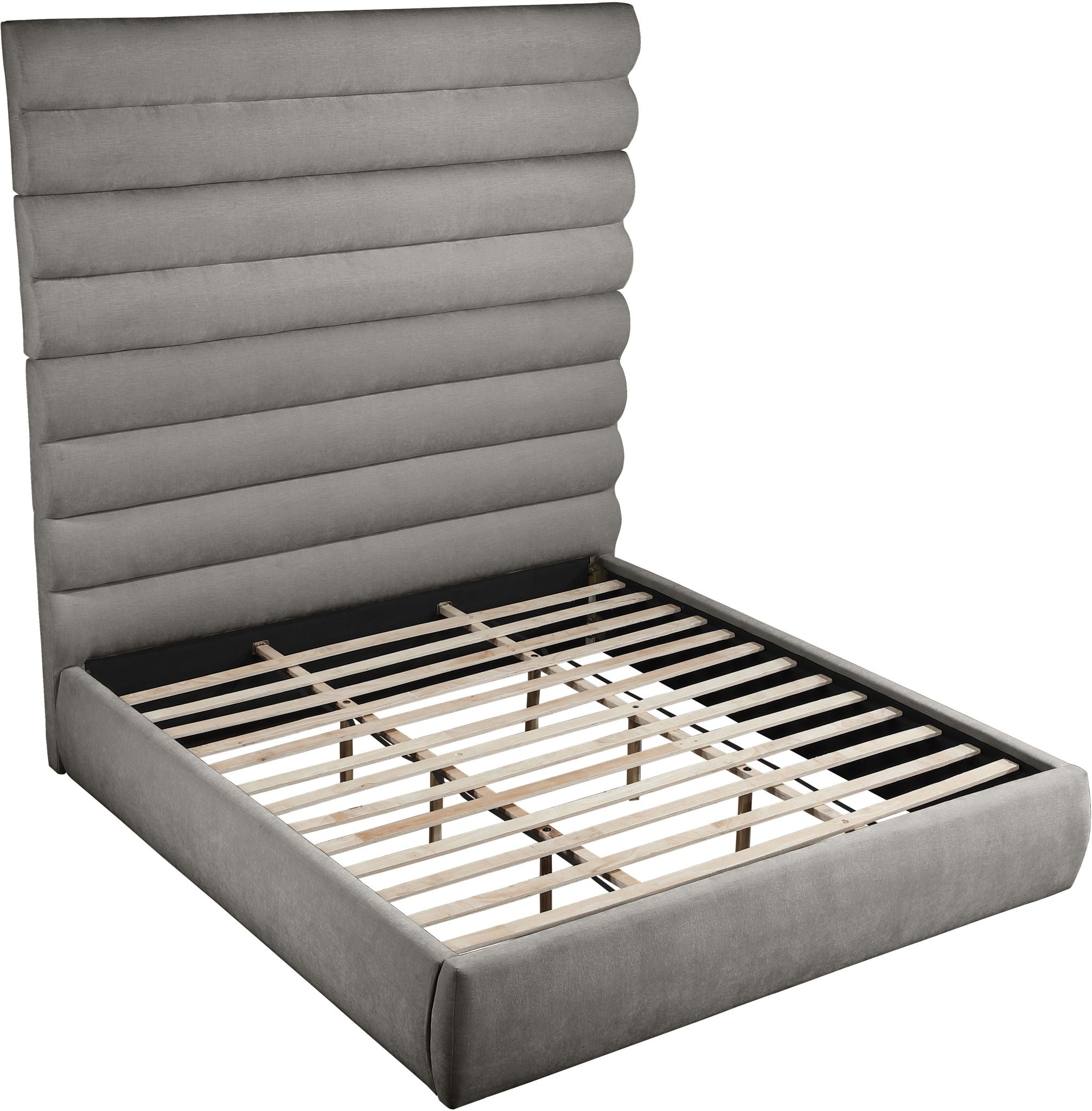 Adam - Chenille Fabric Bed With 89" Headboard