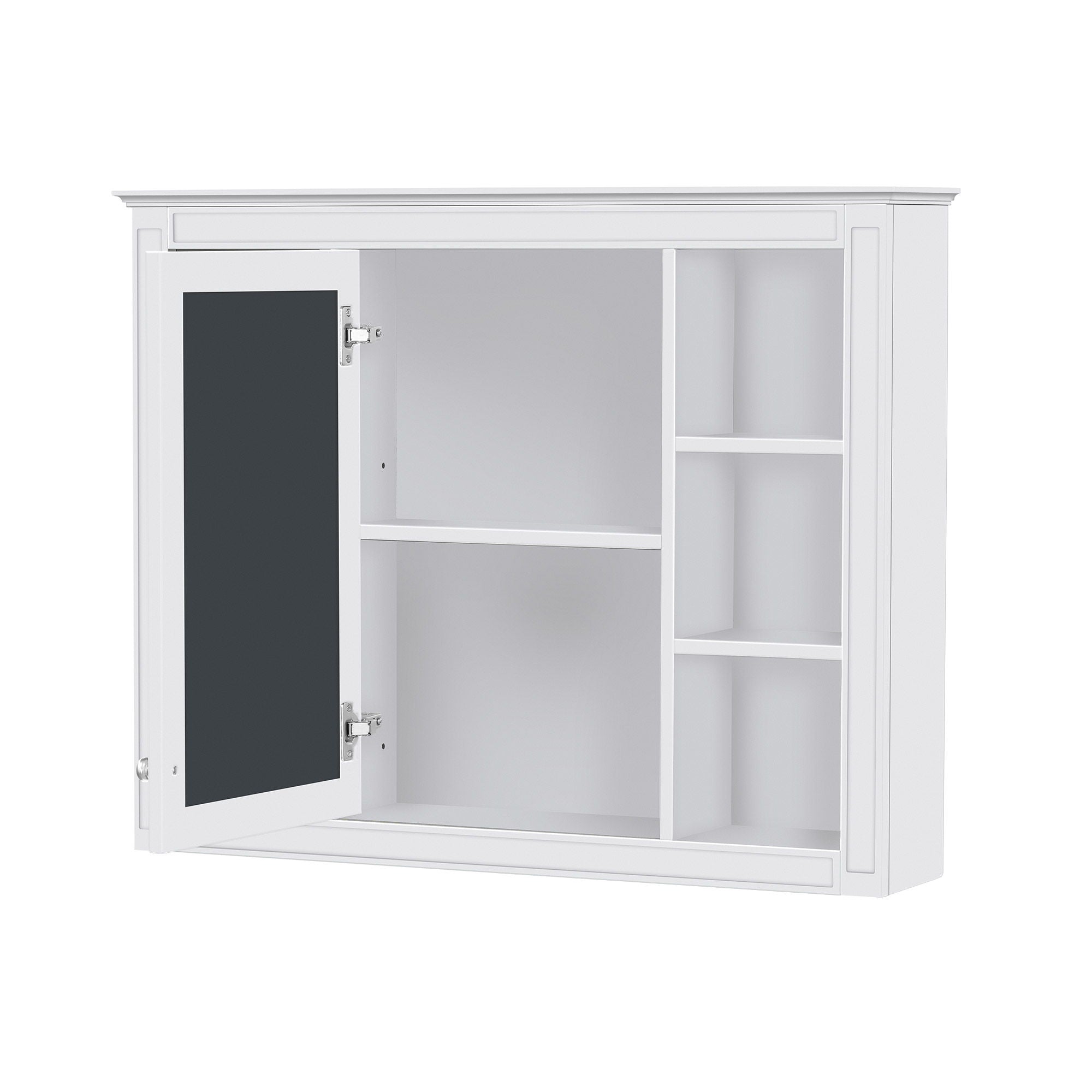 Bathroom Vanity With Mirror Cabinet, Single Sink With 2 Soft Closing Doors And 4 Drawers