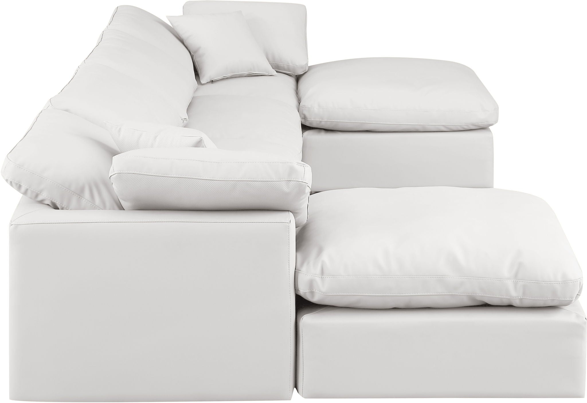 Indulge - Faux Leather 6 Piece Modular Double Chaise Sectional
