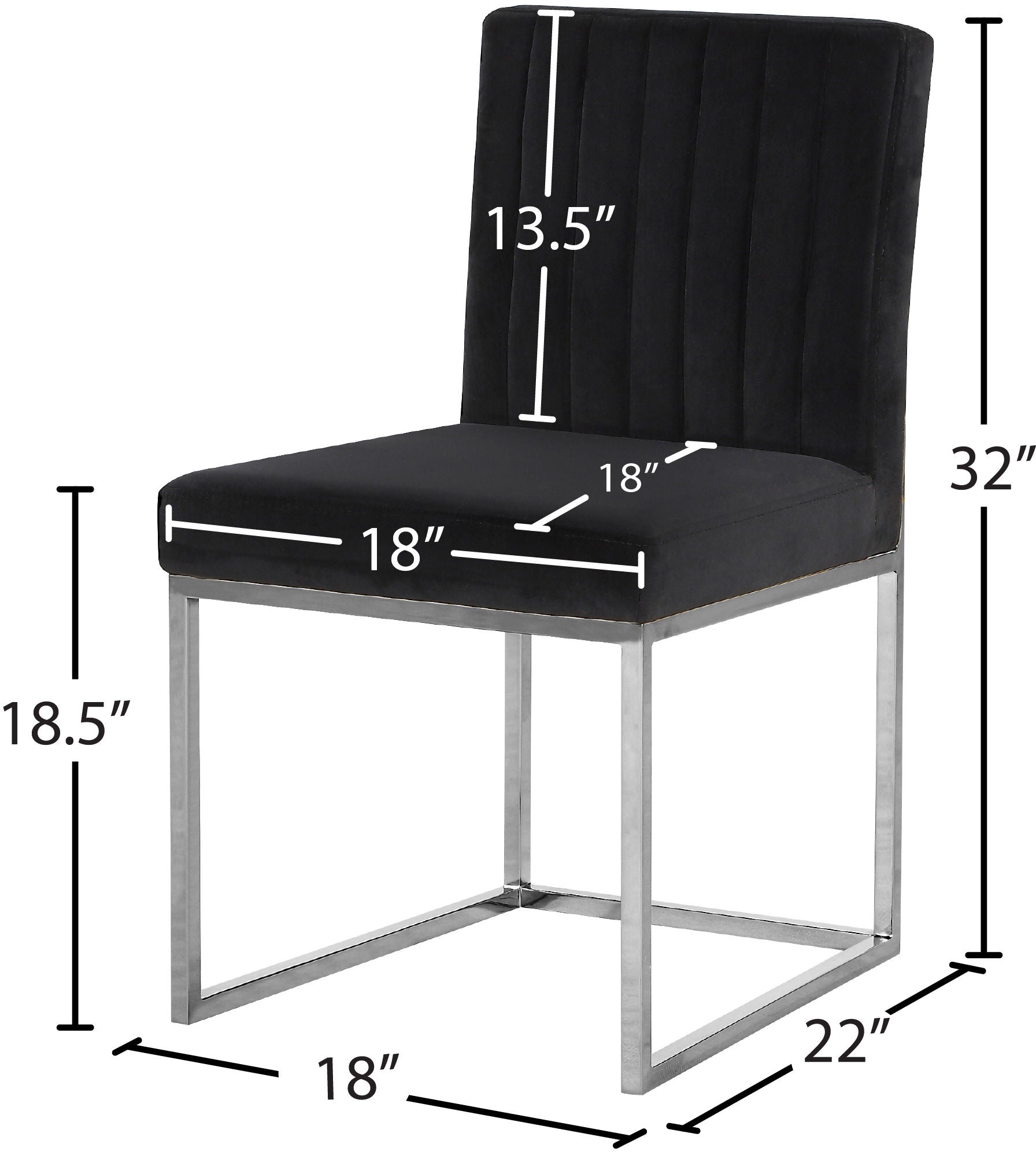 Giselle - Dining Chair with Chrome Base (Set of 2)
