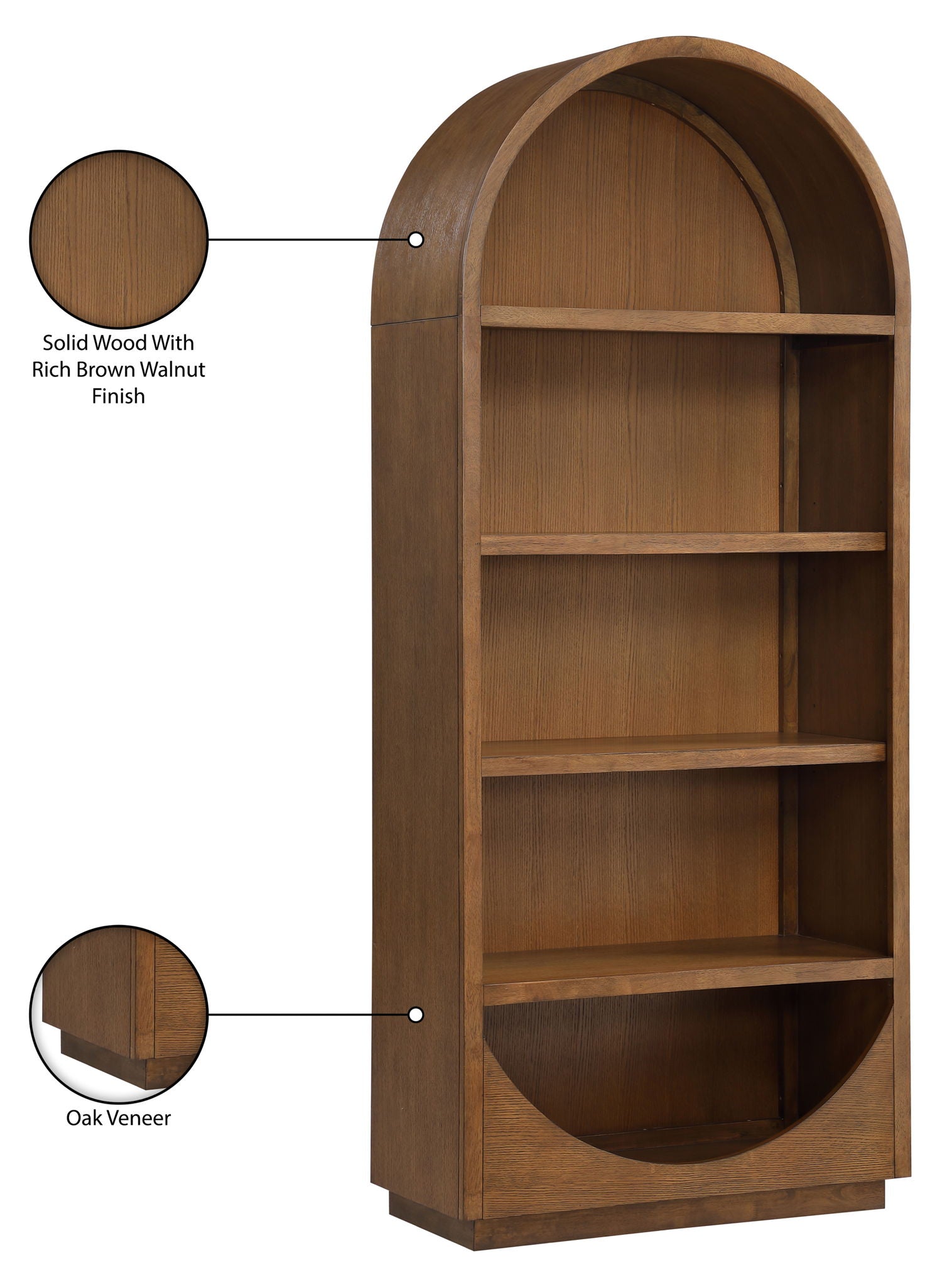 Hearth - Oak Veneer And Solid Wood Bookcase