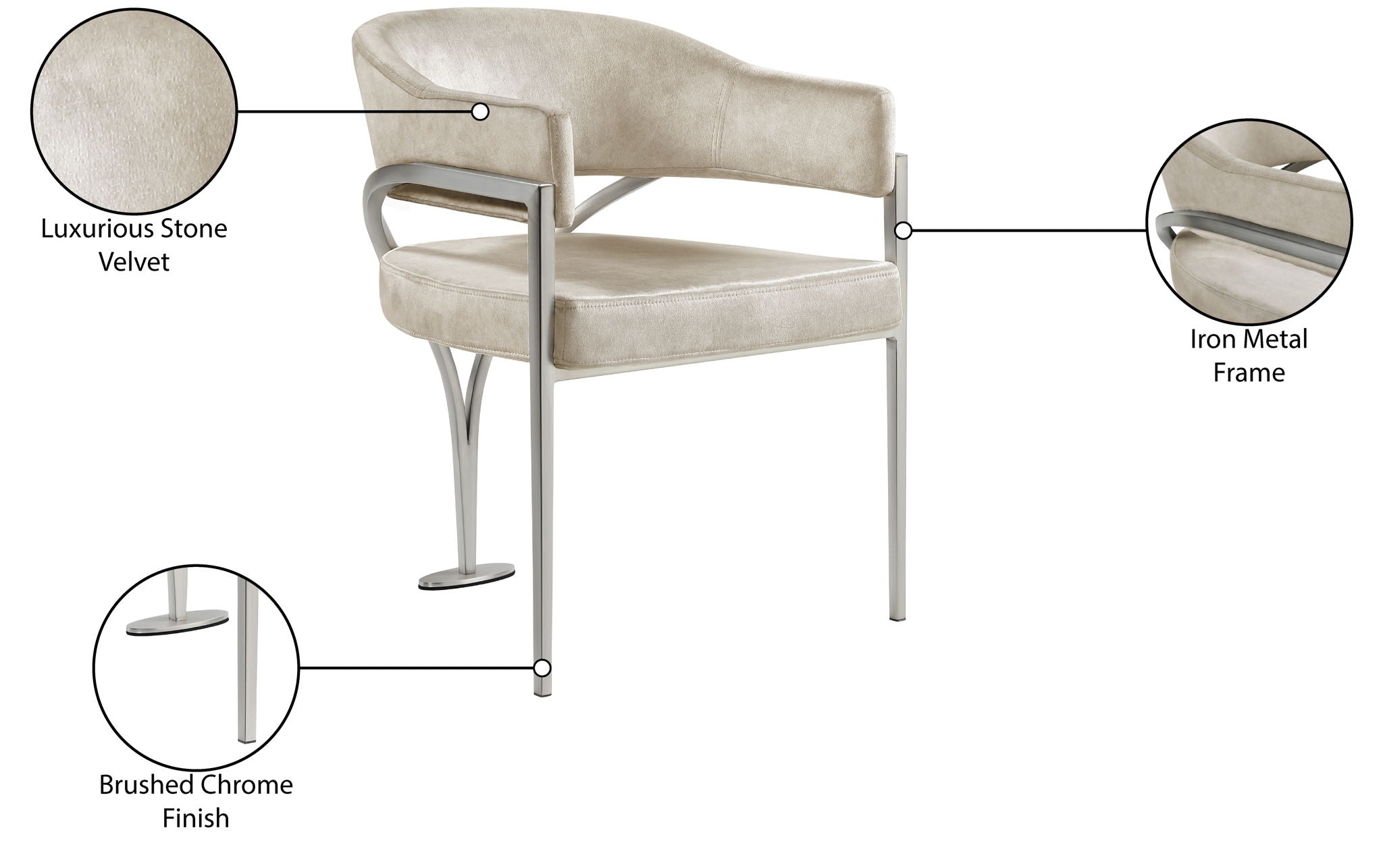 Madelyn - Dining Chair (Set of 2) - Brushed Chrome