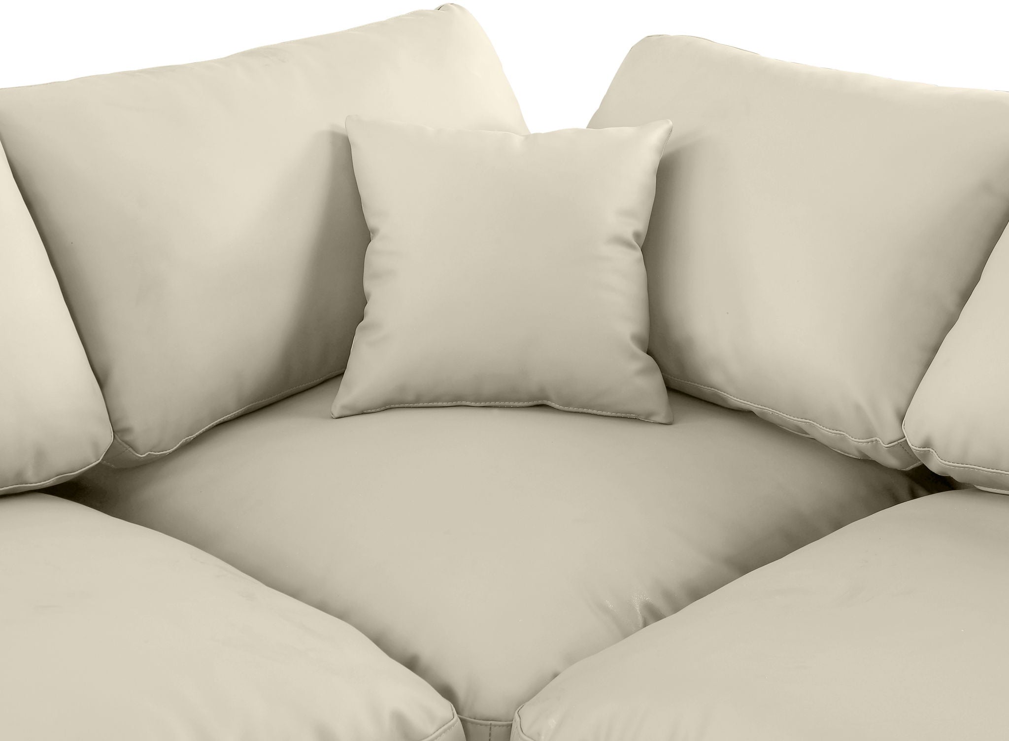 Comfy - 7 Piece Faux Leather Modular Armless Sectional