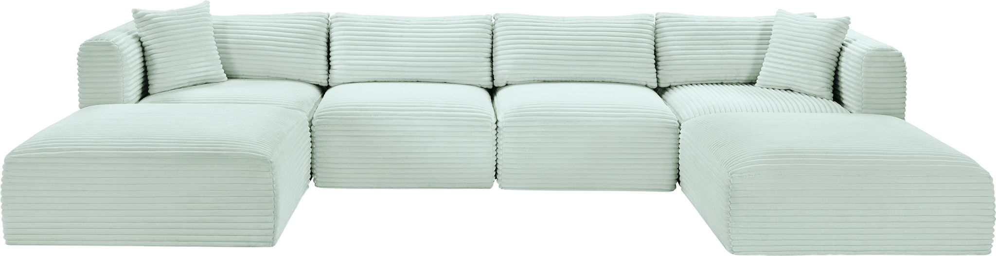 Shaggy - 6 Piece Modular Sectional With 2 Ottomans