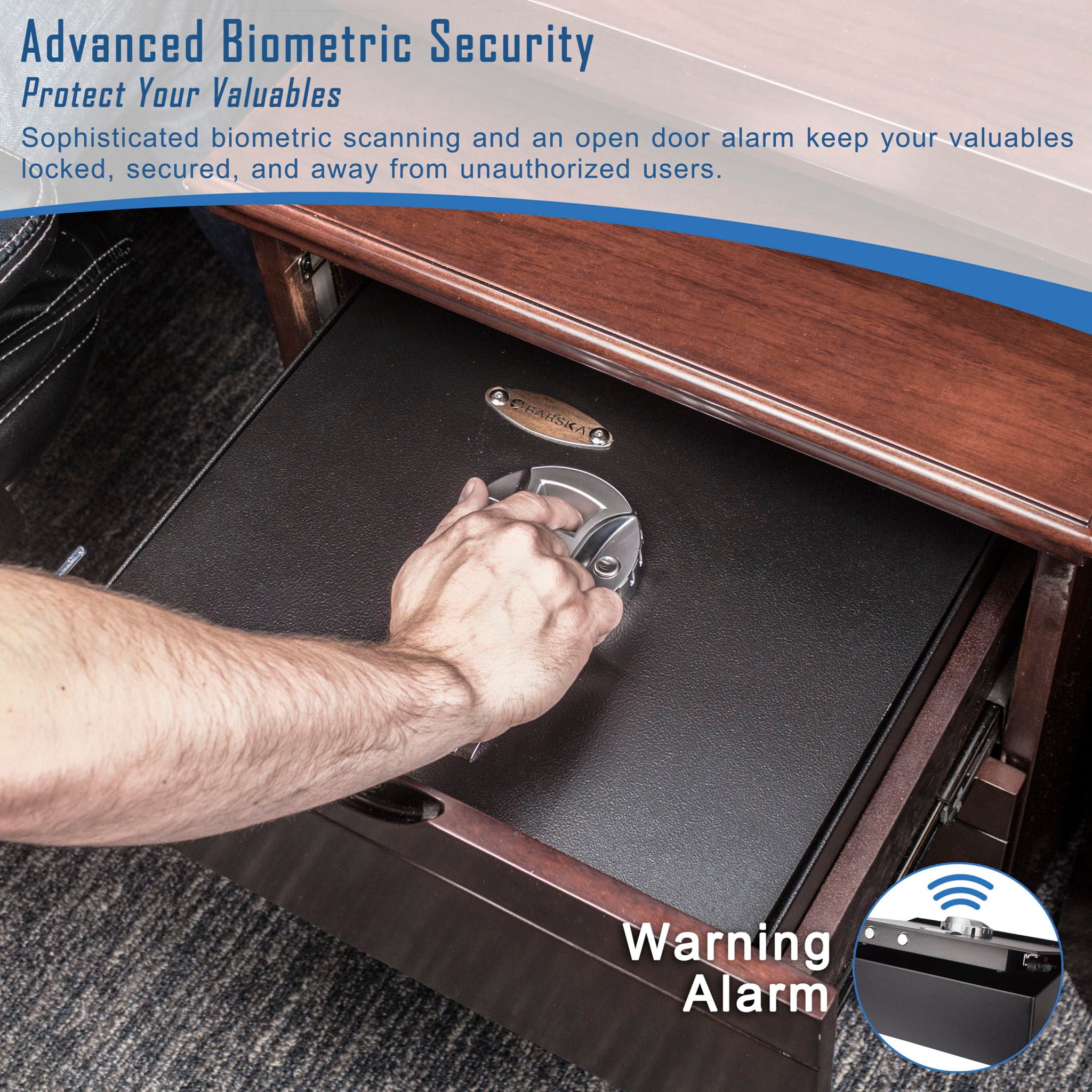 0 23 Cu Ft Top Opening Biometric Security Safe - Black