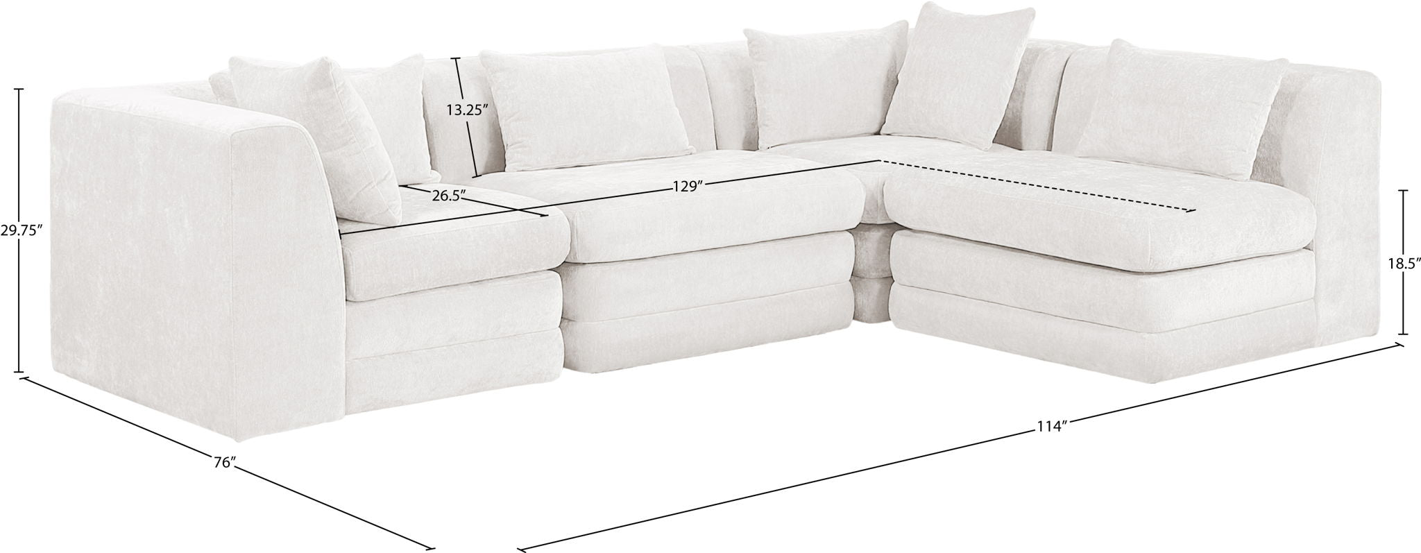 Stellar - 4 Piece Upholstered Modular Sectional