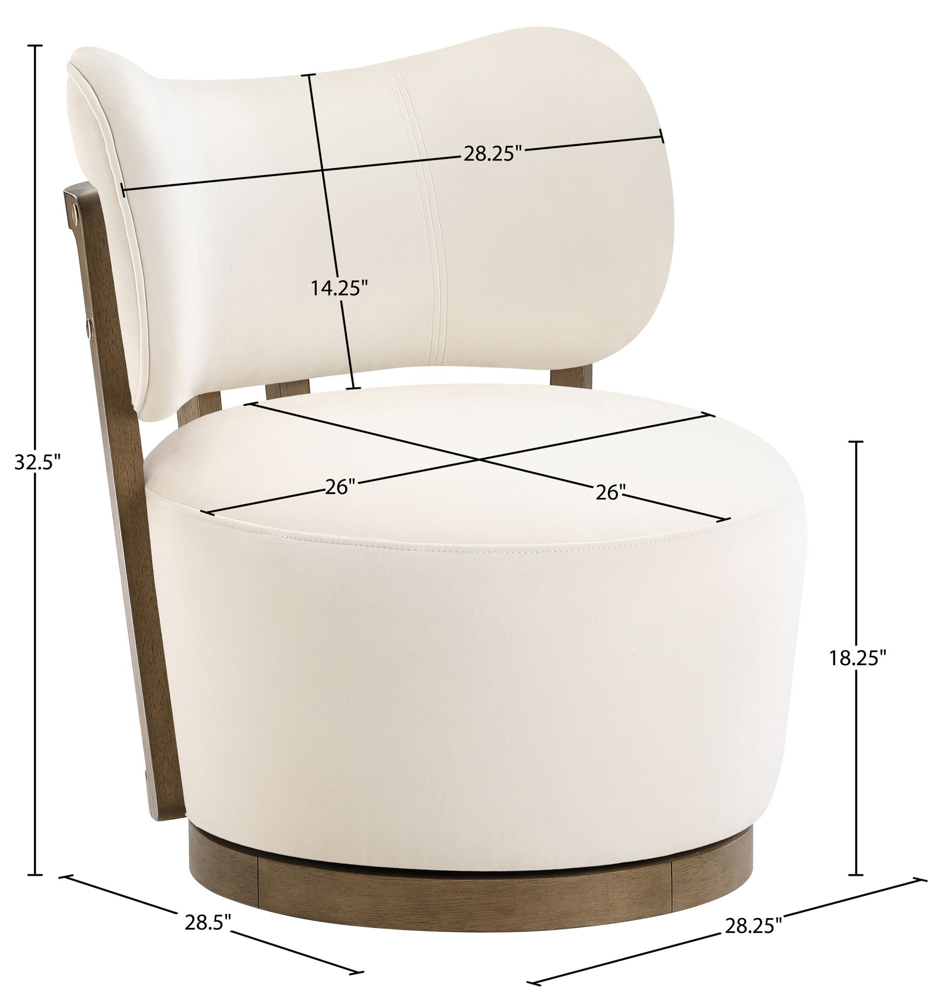 Elara - Velvet Upholstered Swivel Accent Chair - Stained Brown
