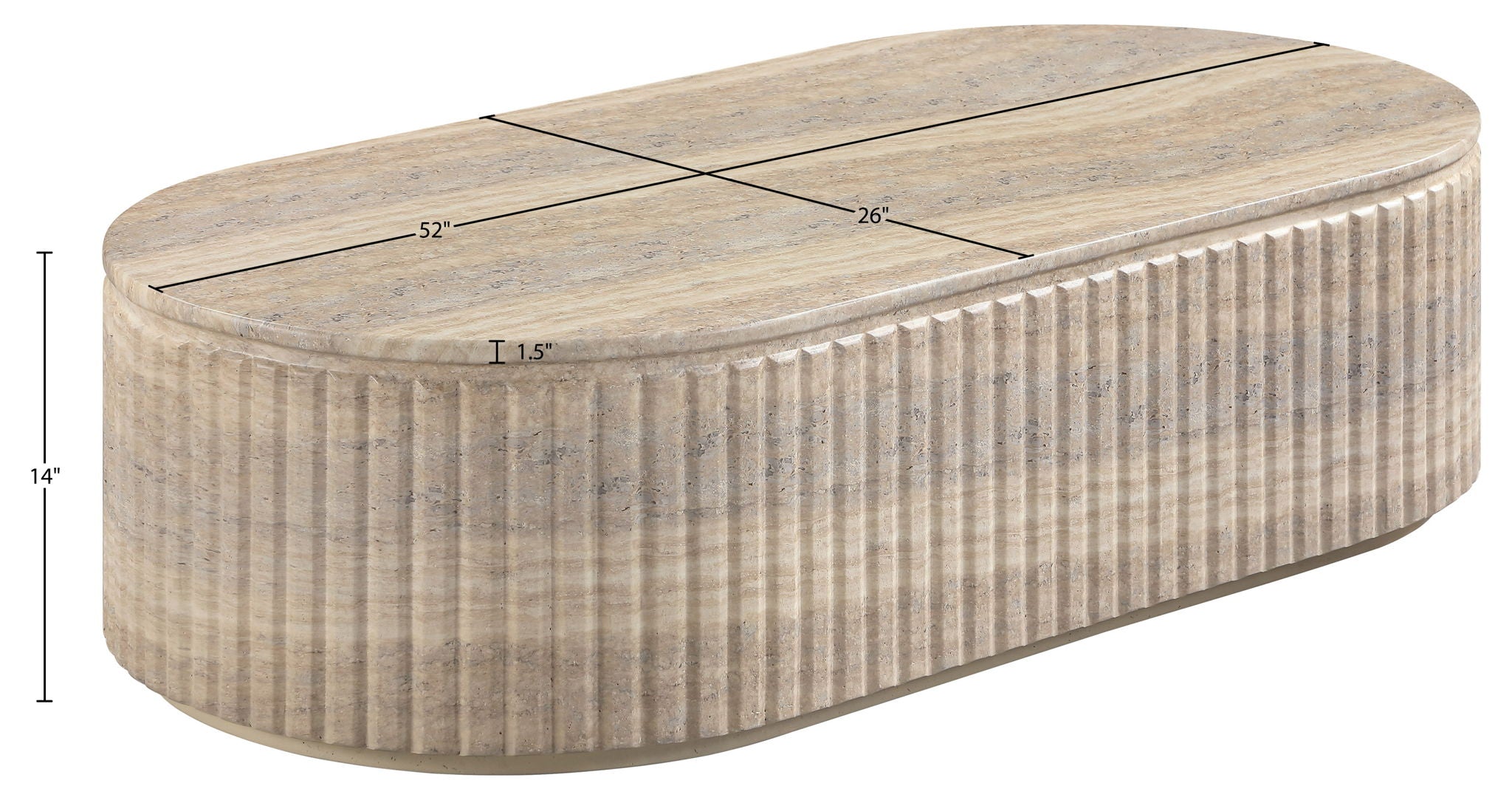 Catania - Concrete Indoor/Outdoor Coffee Table - Travertine