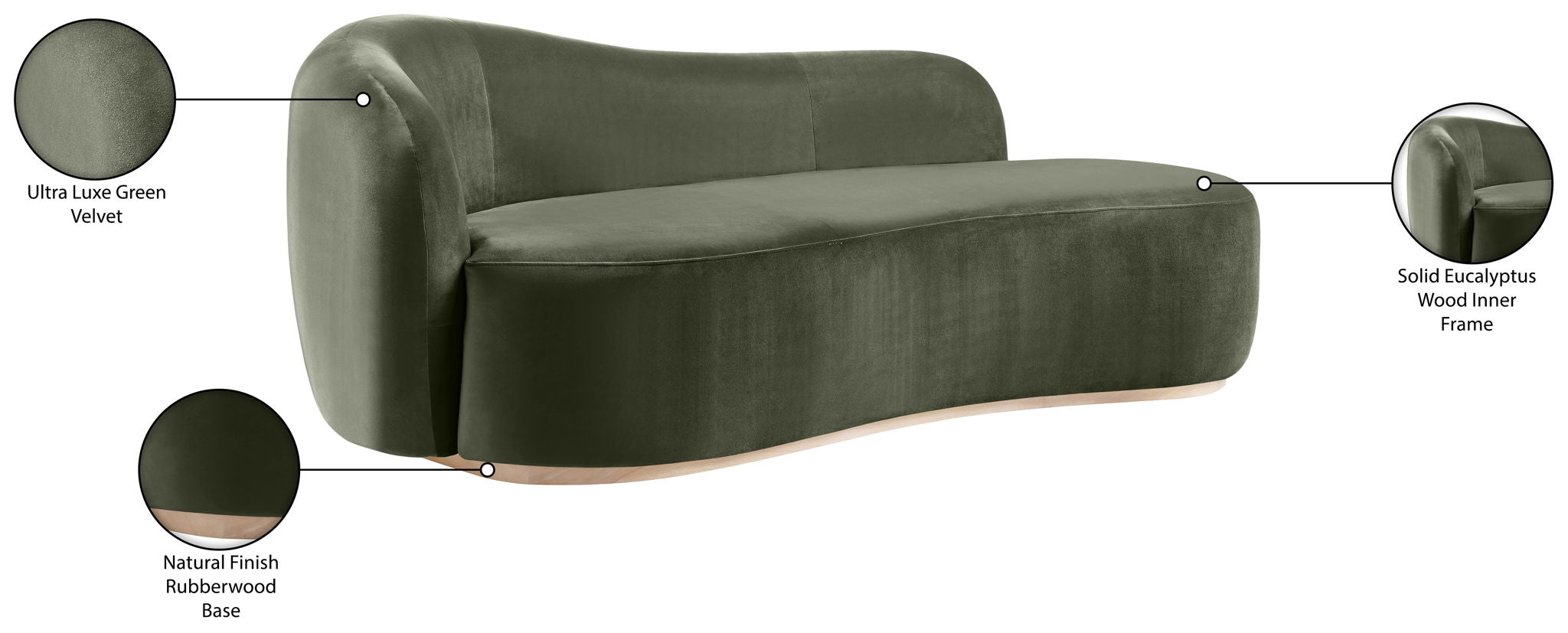 Gustavo - Velvet Upholstered Chaise