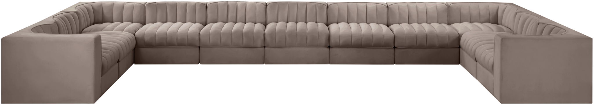 Rummi - Velvet Performance Fabric Upholstered 11 Piece Modular Sectional