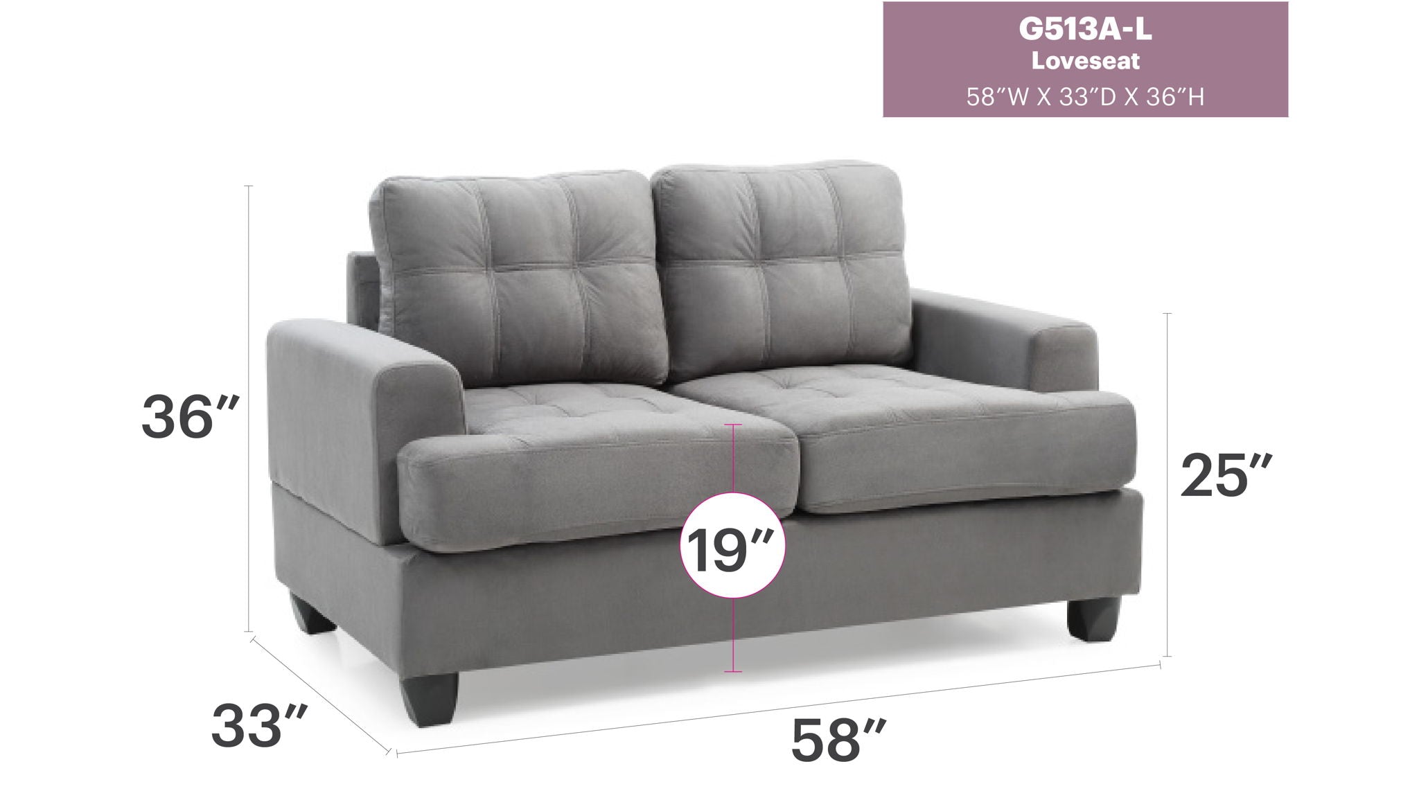 Stylish Transitional Loveseat For Two