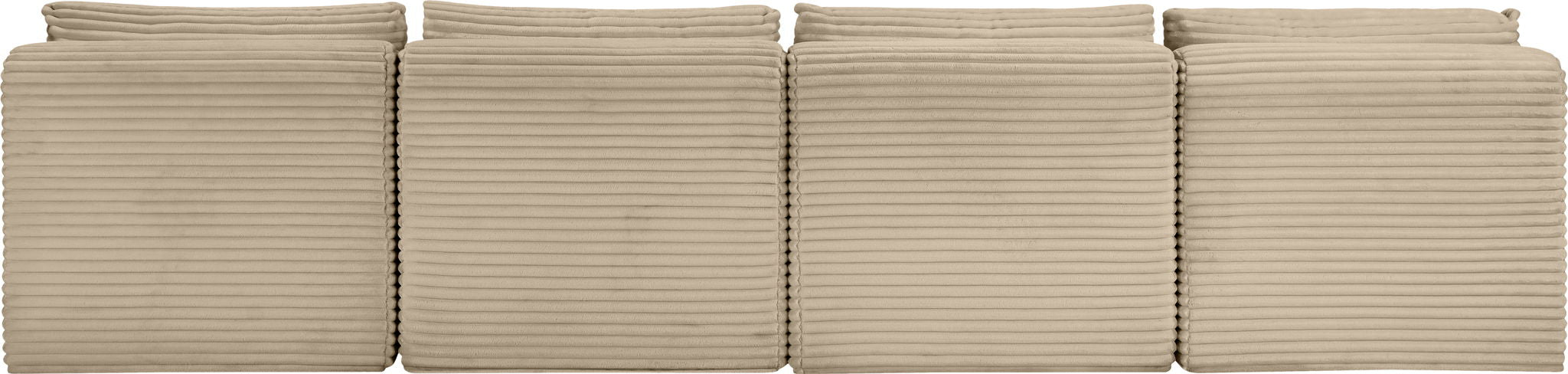 Shaggy - Fabric 4 Seat Modular Armless Sofa