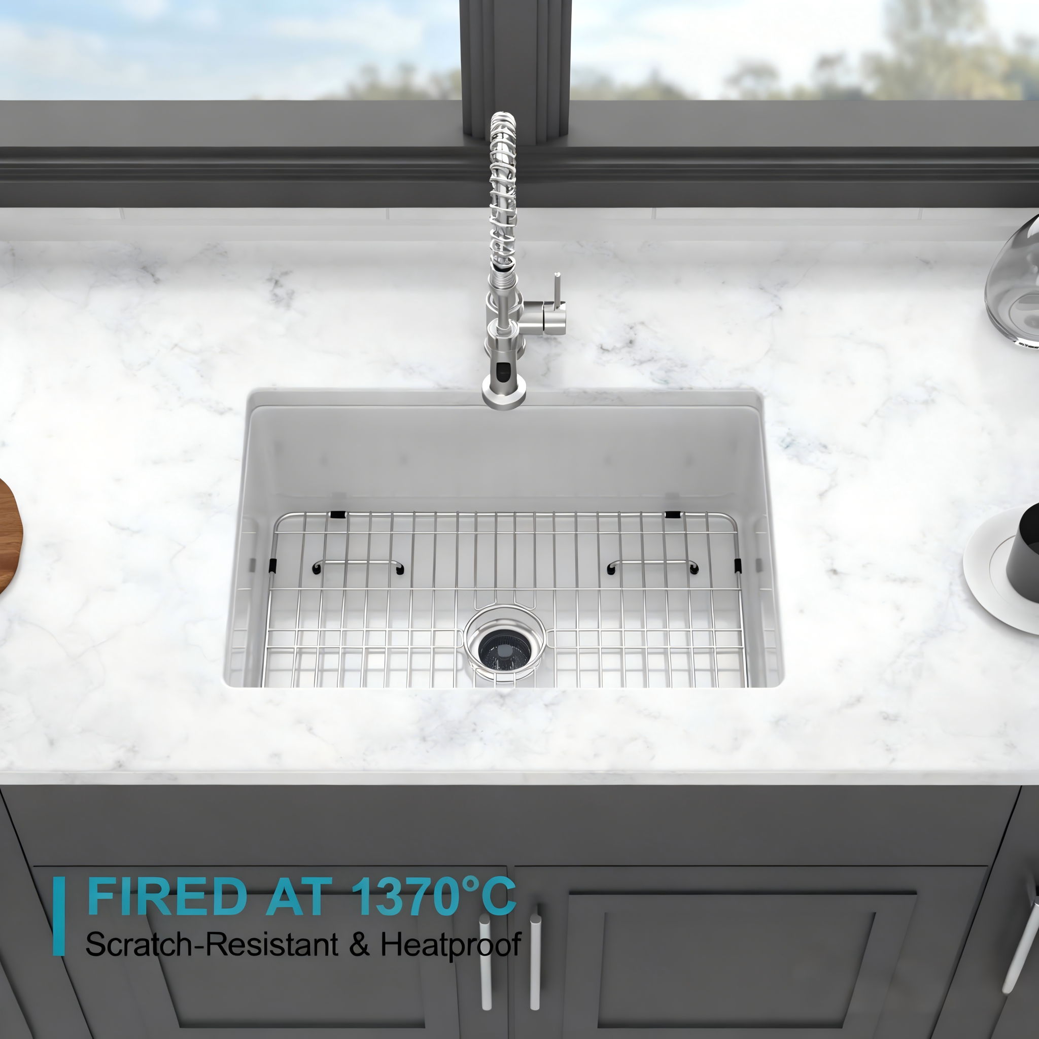 Rectangular Deep Single Bowl, Kitchen Sink With Dual Mount Installation