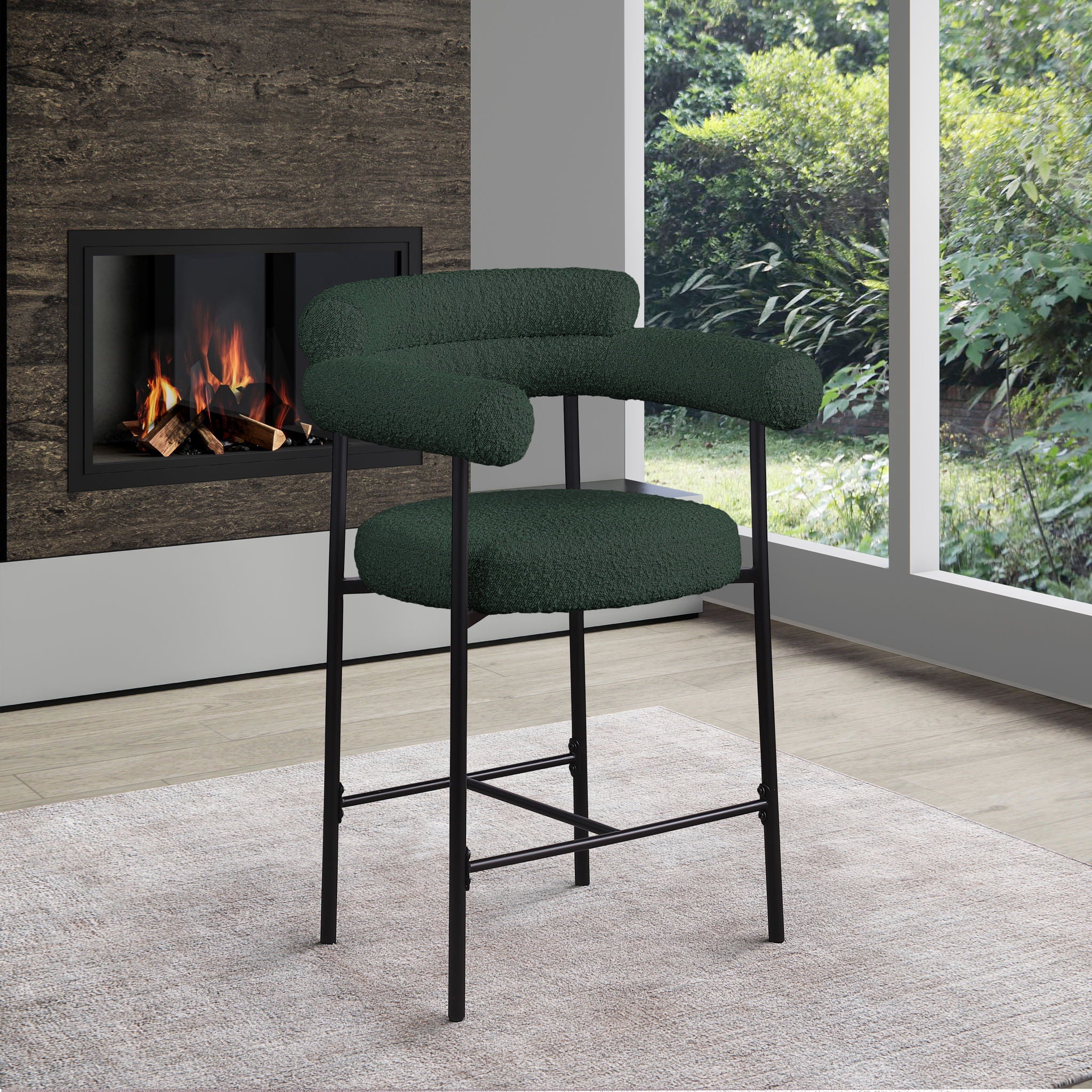 Blake - Counter Stool With Black Base (Set of 2)