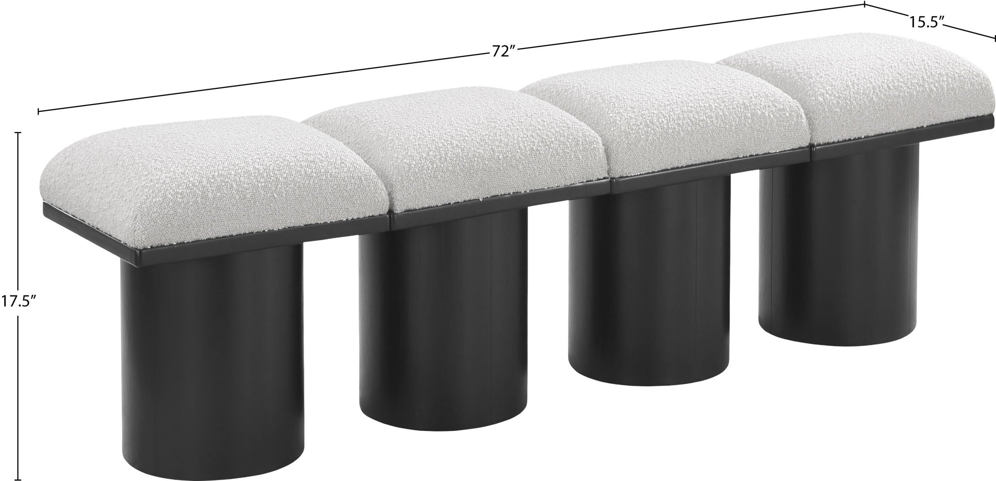 Pavilion - 4 Piece Modular Bench With Black Base