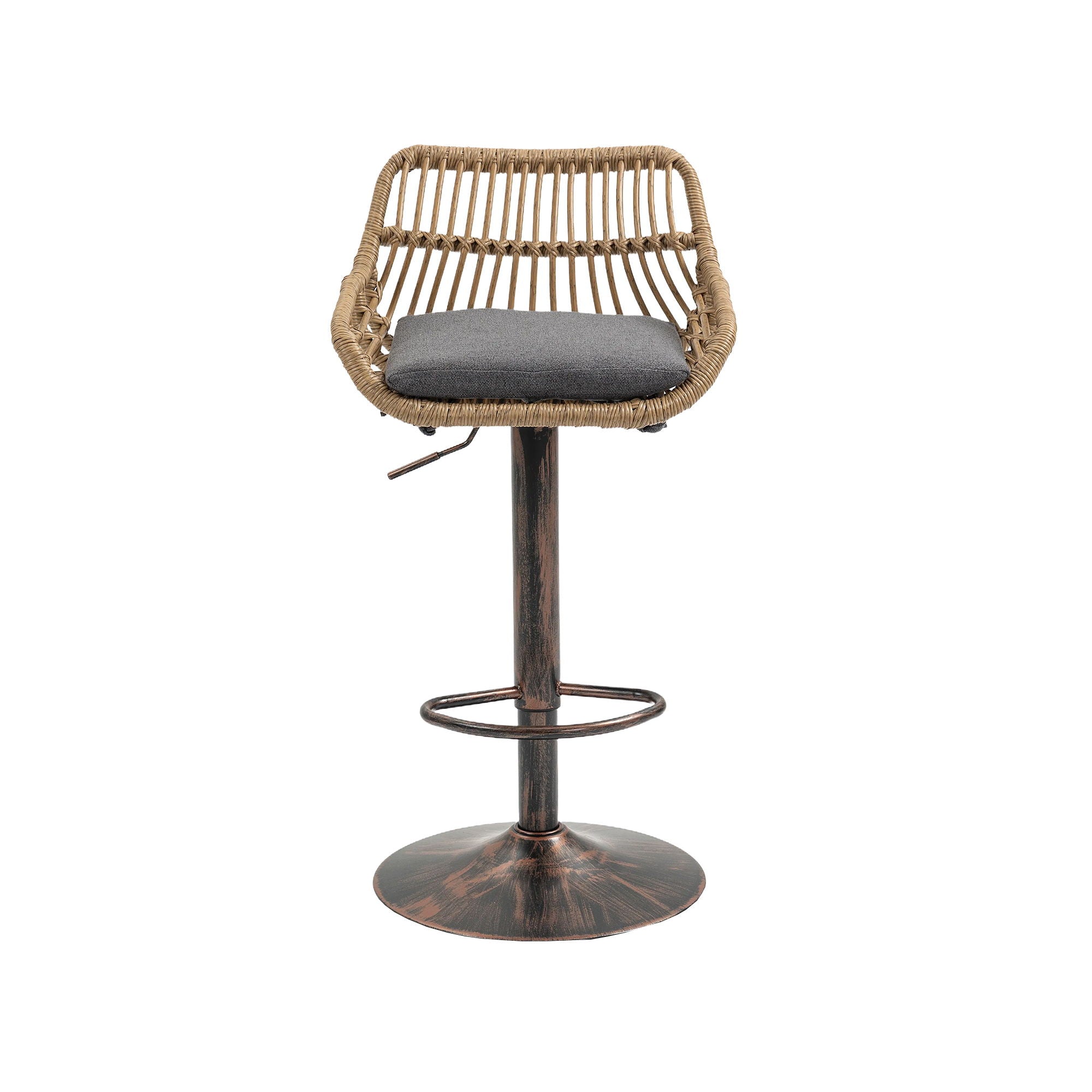 Modern Swivel Bar Stools Adjustable Counter Chairs With Footrest (Set of 2)