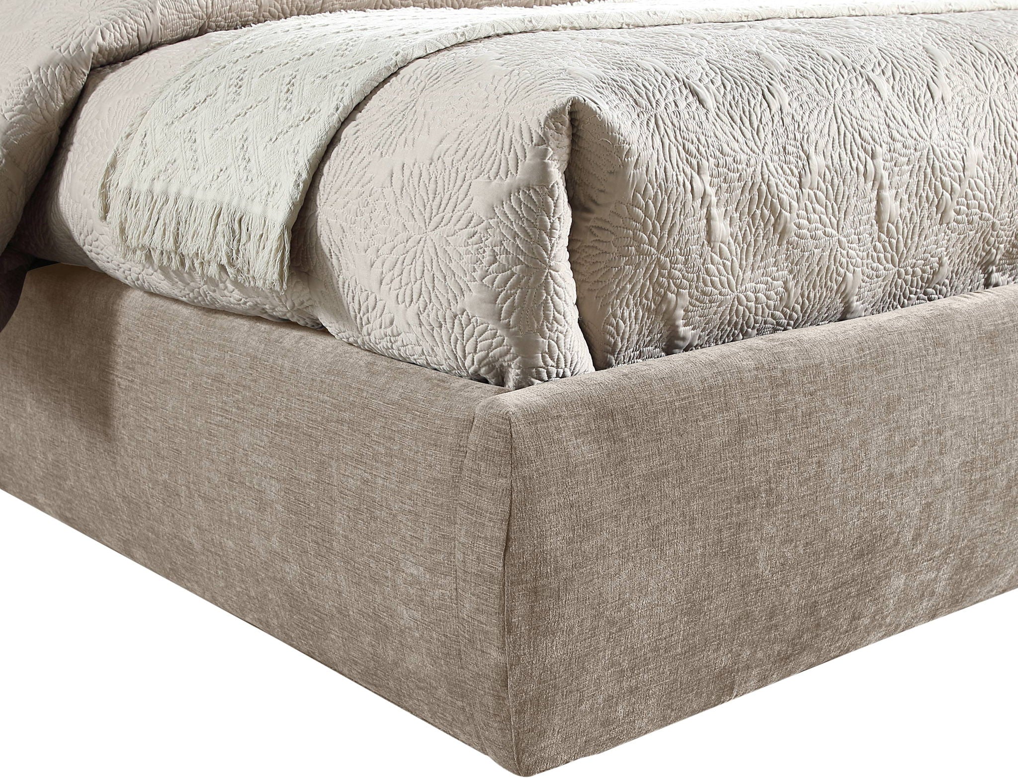 Adam - Chenille Fabric Bed With 70.5" Headboard