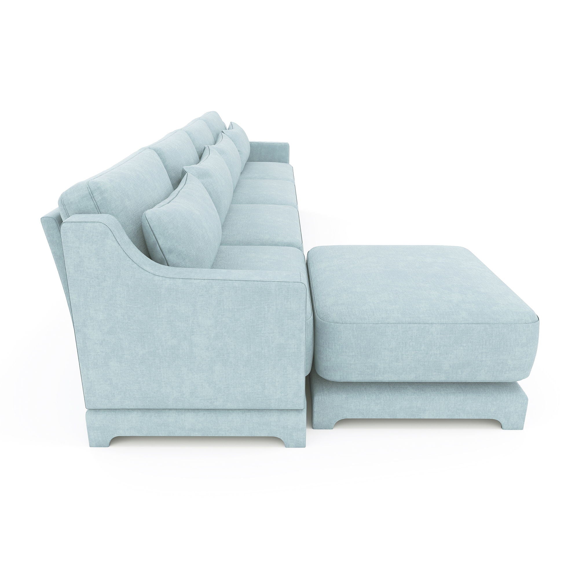 Stylish Sofa With Ottoman And Lumbar Pillows, Ergonomic Design