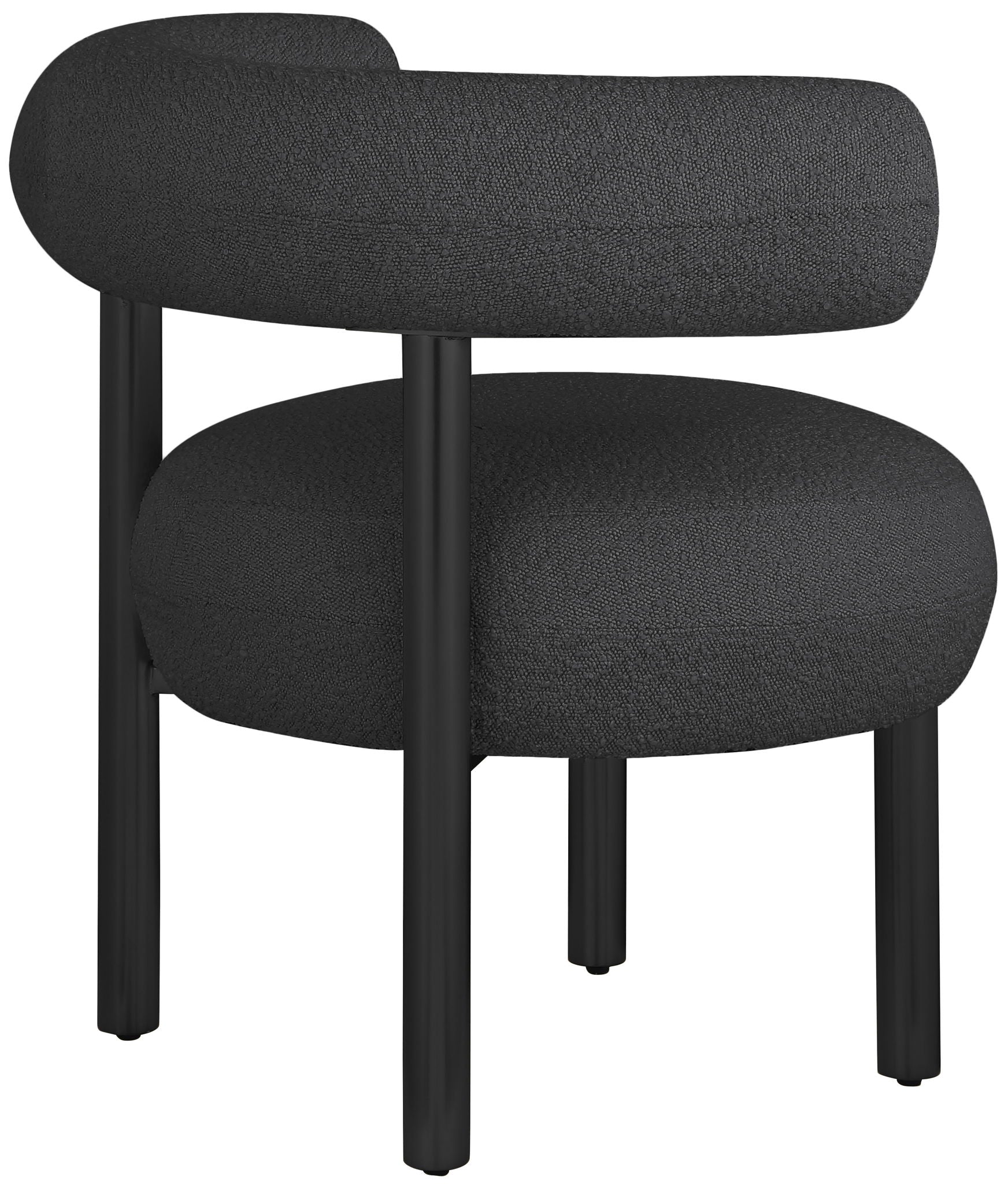 Bordeaux - Boucle Fabric Accent Chair With Black Legs