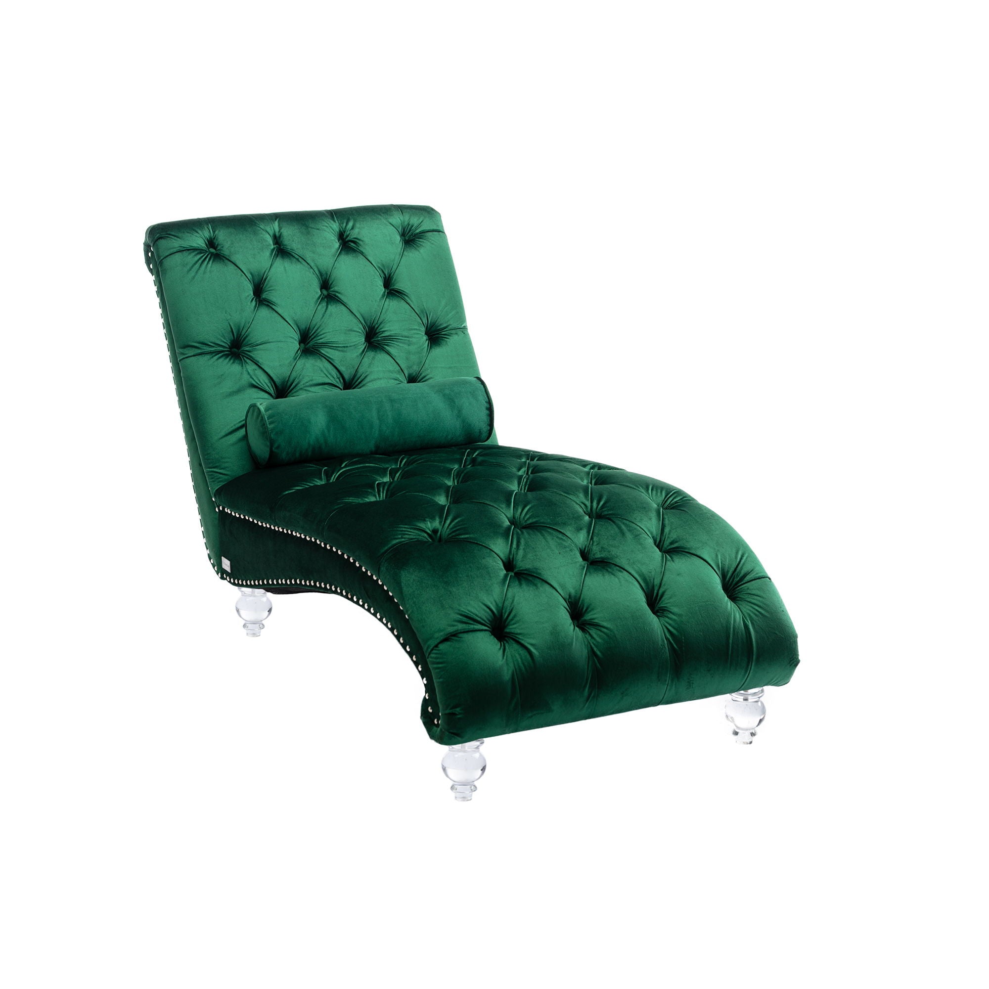 Chaise Lounge Indoor, Button Tufted Upholstered Chaise Lounge Chair With Pillow