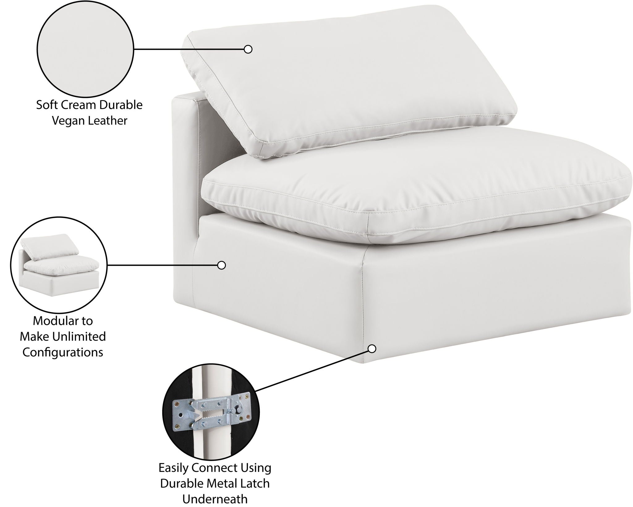 Indulge - Faux Leather Armless Chair