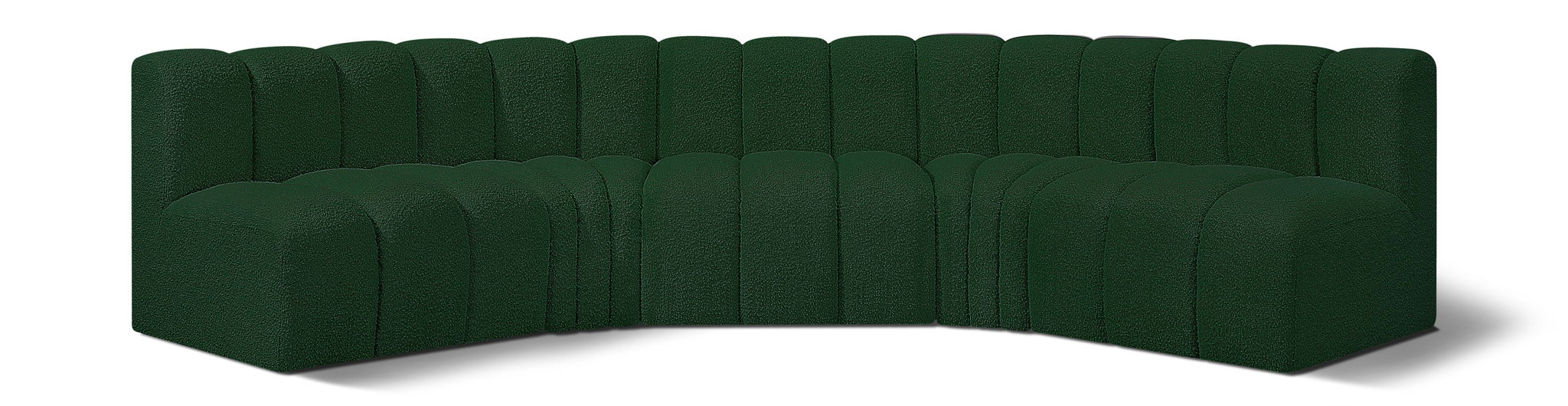 Arc - Boucle Fabric 5 Piece U-Shaped Modular Sofa