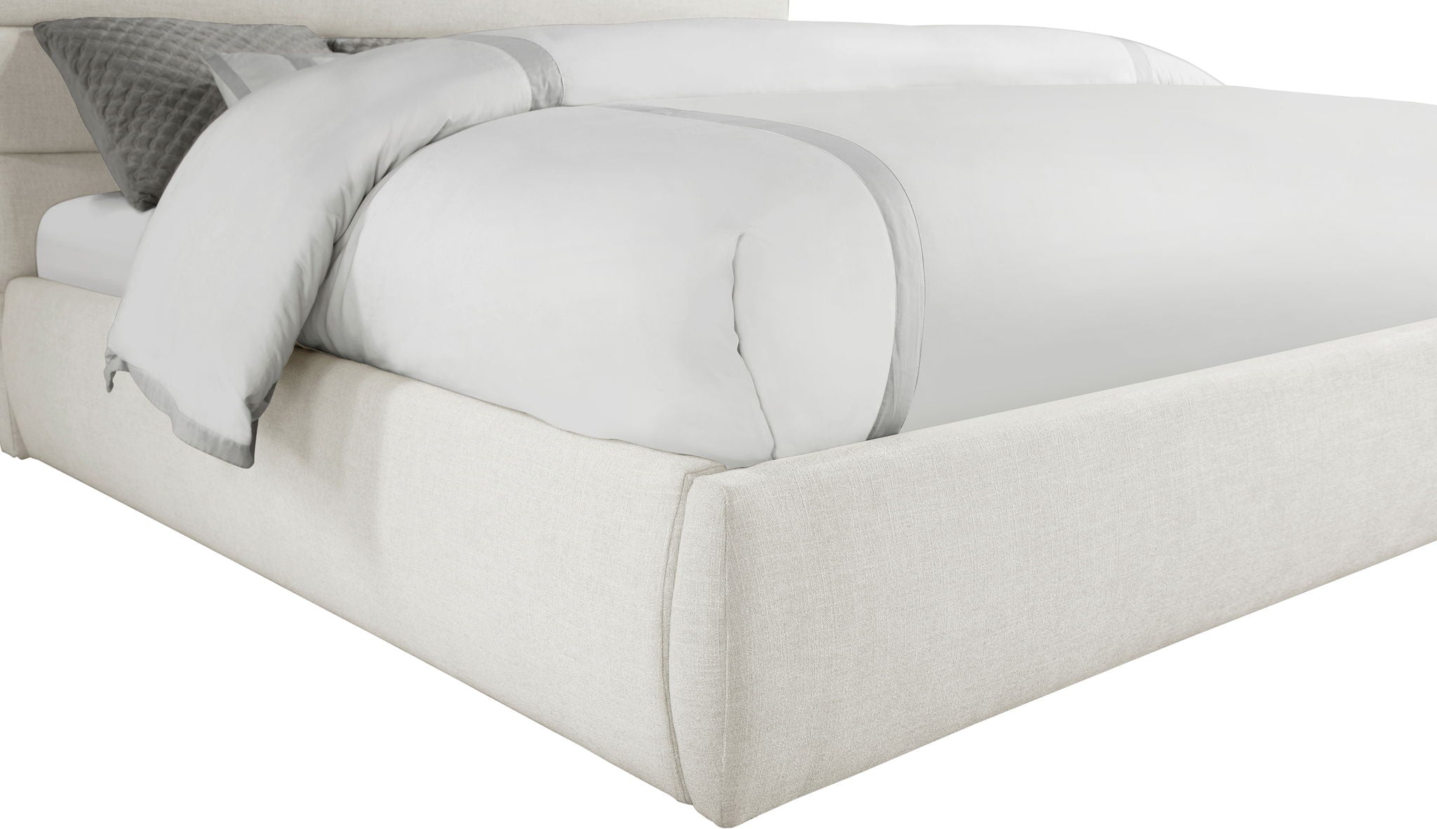 Adam - Linen Fabric Bed With 89" Headboard