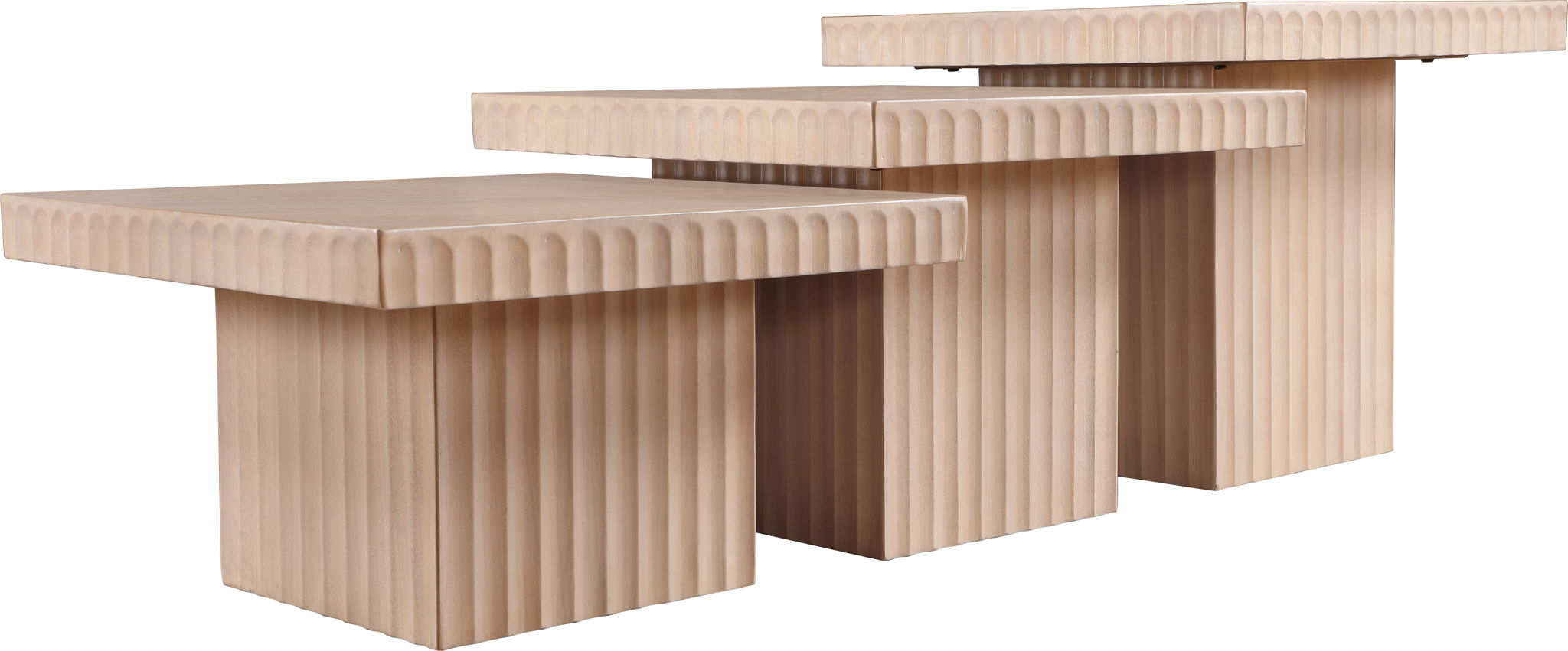 Spencer - Oak Veneer 3 Piece Coffee Tabl