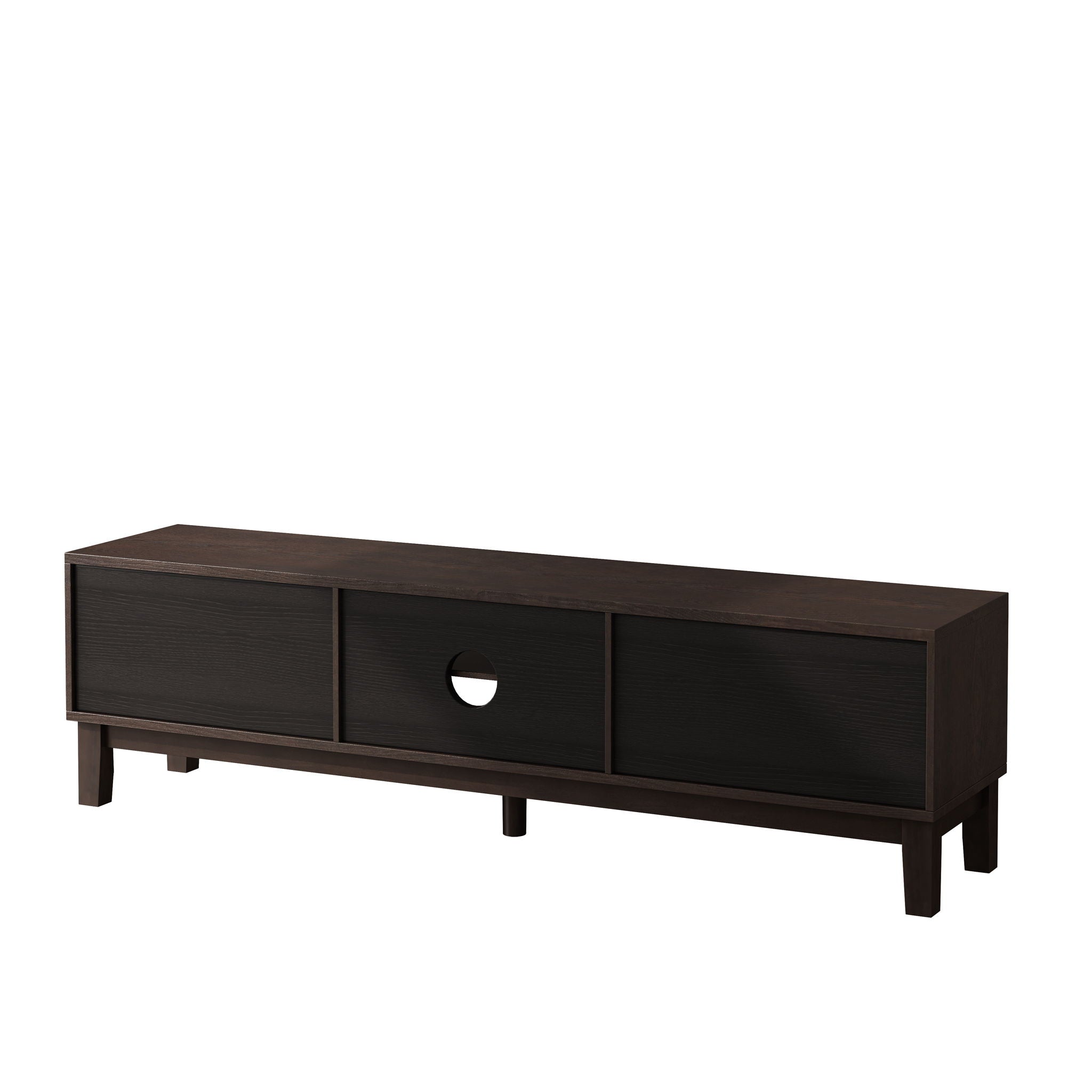 Media Console With 4 Drawers And Cable Management