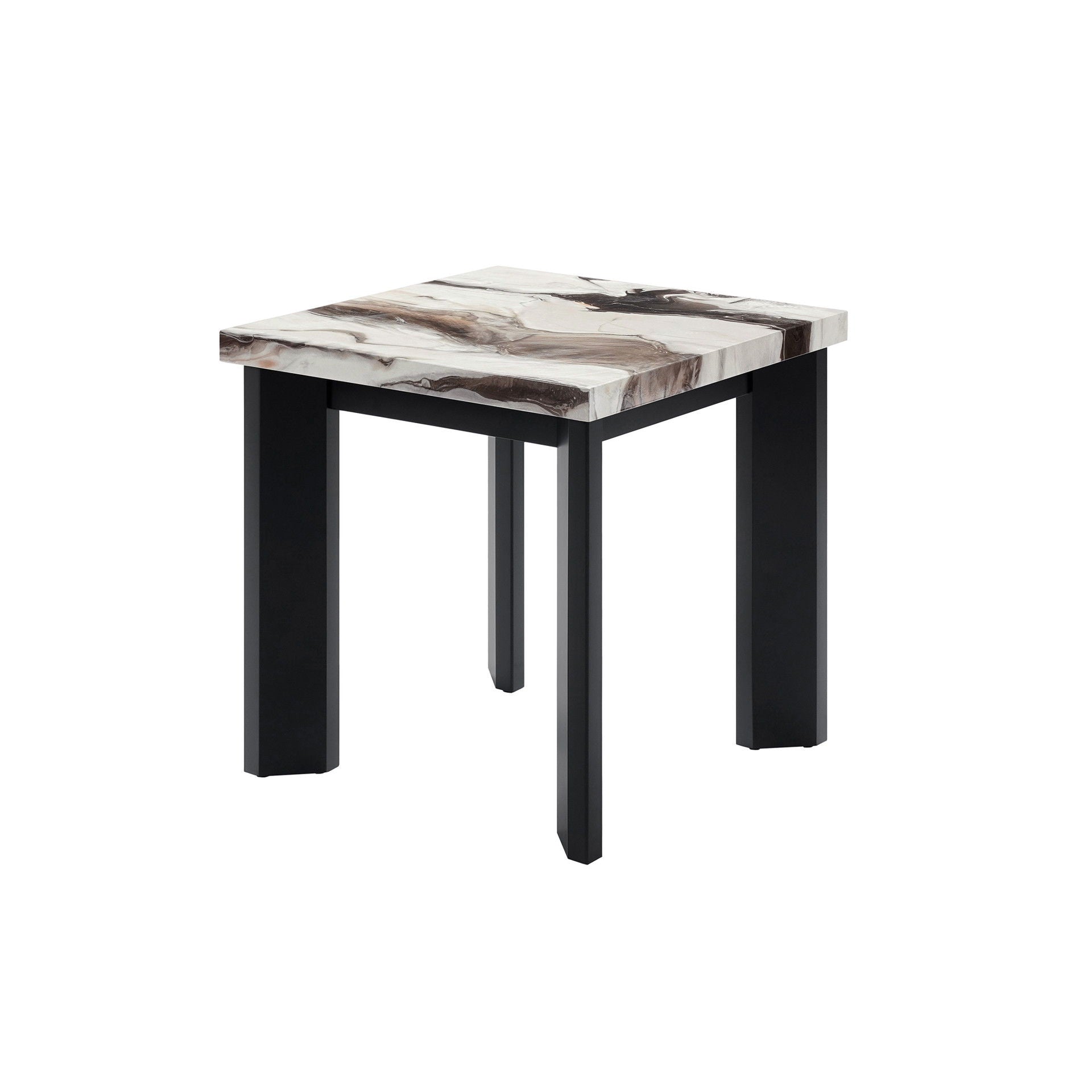 Strata - Faux Marble 3 Piece Occasional Set (1 Coffee & 2 End Tables) - Black / White