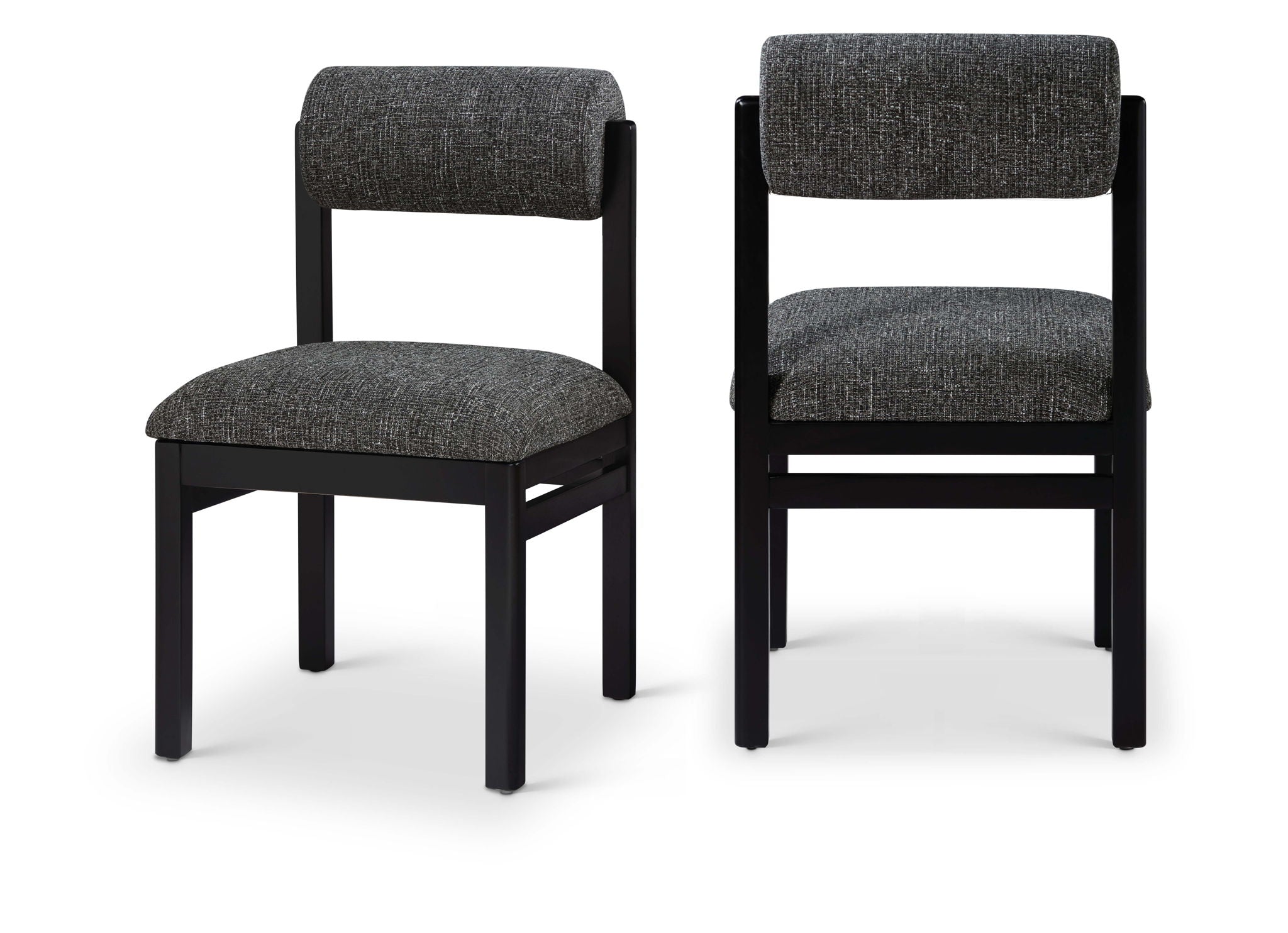 Roundhill - Fabric Dining Chair (Set of 2) - Black Frame