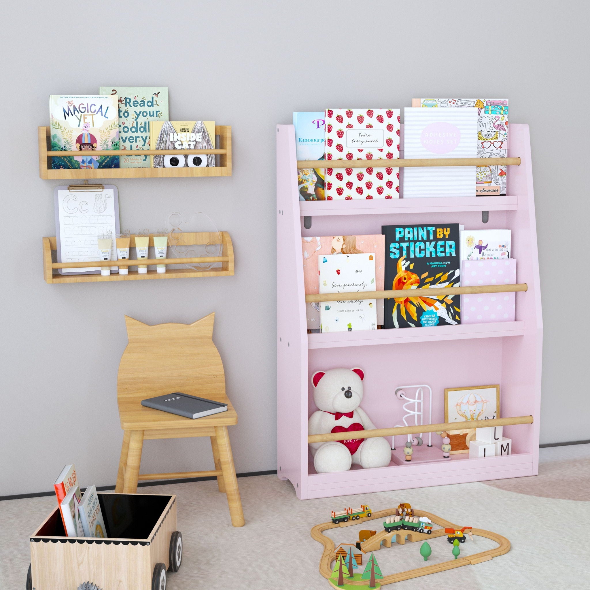 3 Tier Book Shelf, Compact Storage For Bedrooms