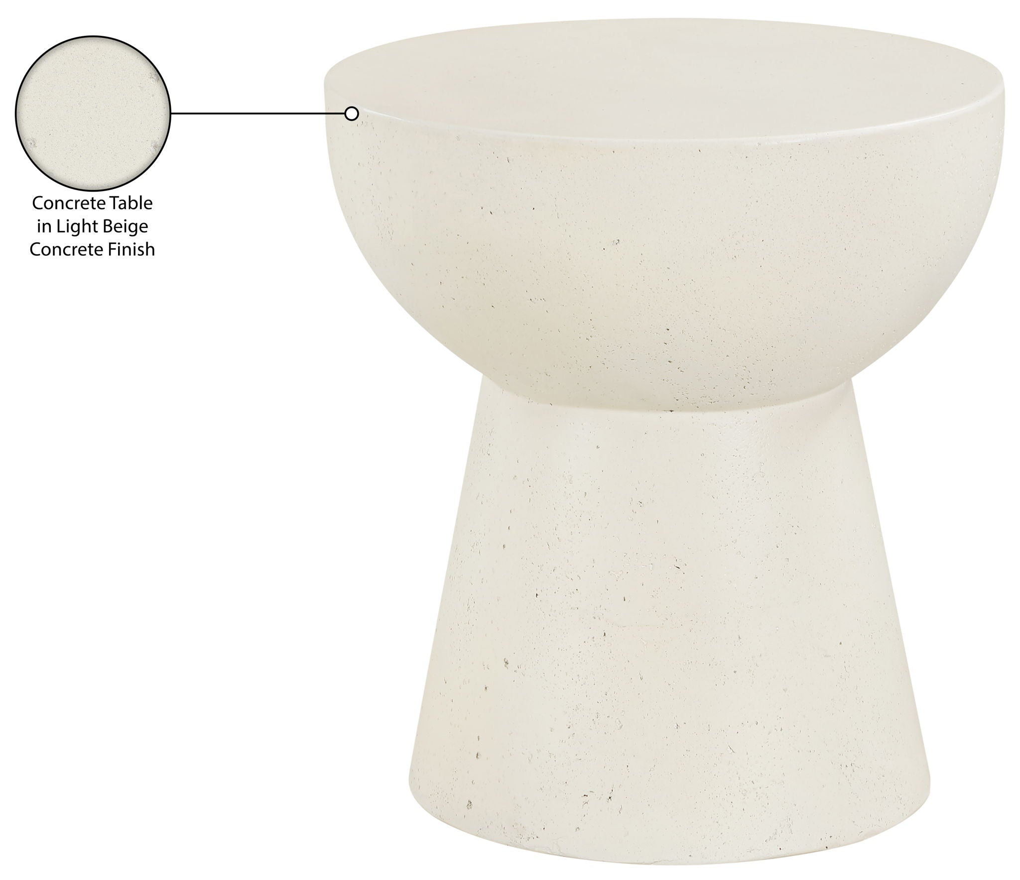 Avaya - Concrete And Fiberglass Indoor / Outdoor End Table - Cream