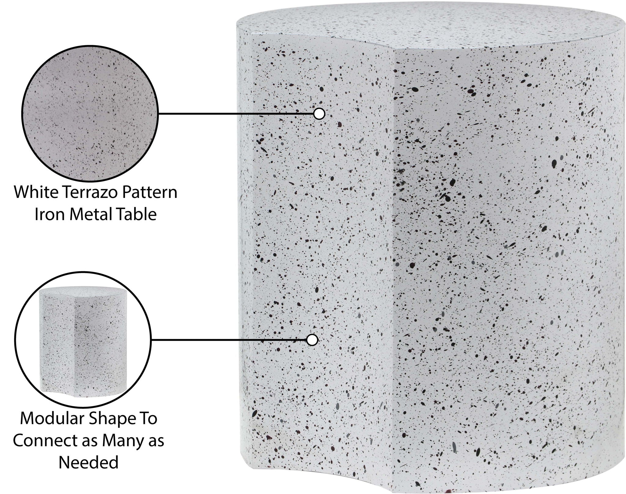 Dimple - End Table - Terazzo Finish